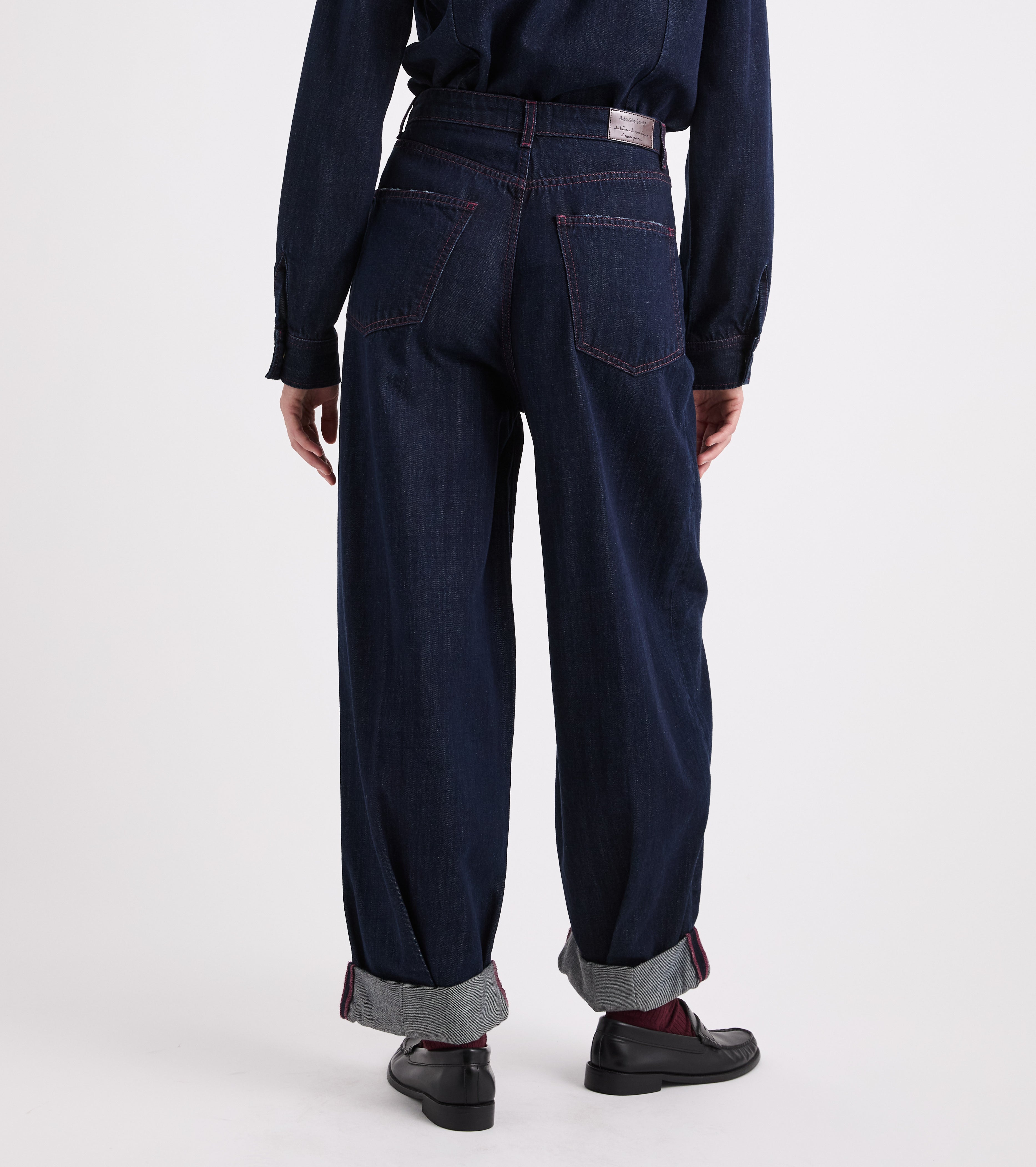 Jeans wide leg in cotone