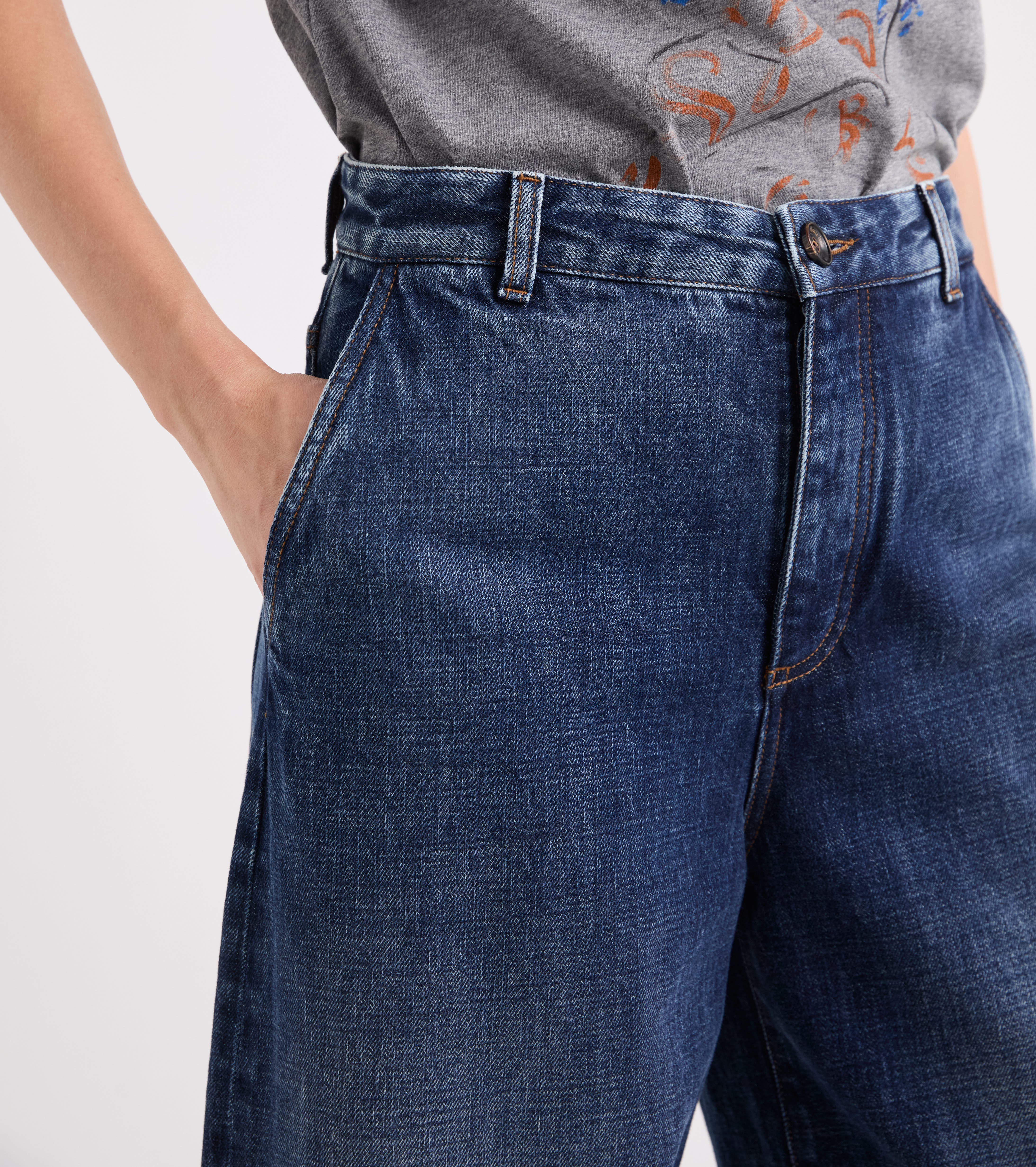 Jeans in cotone effetto used