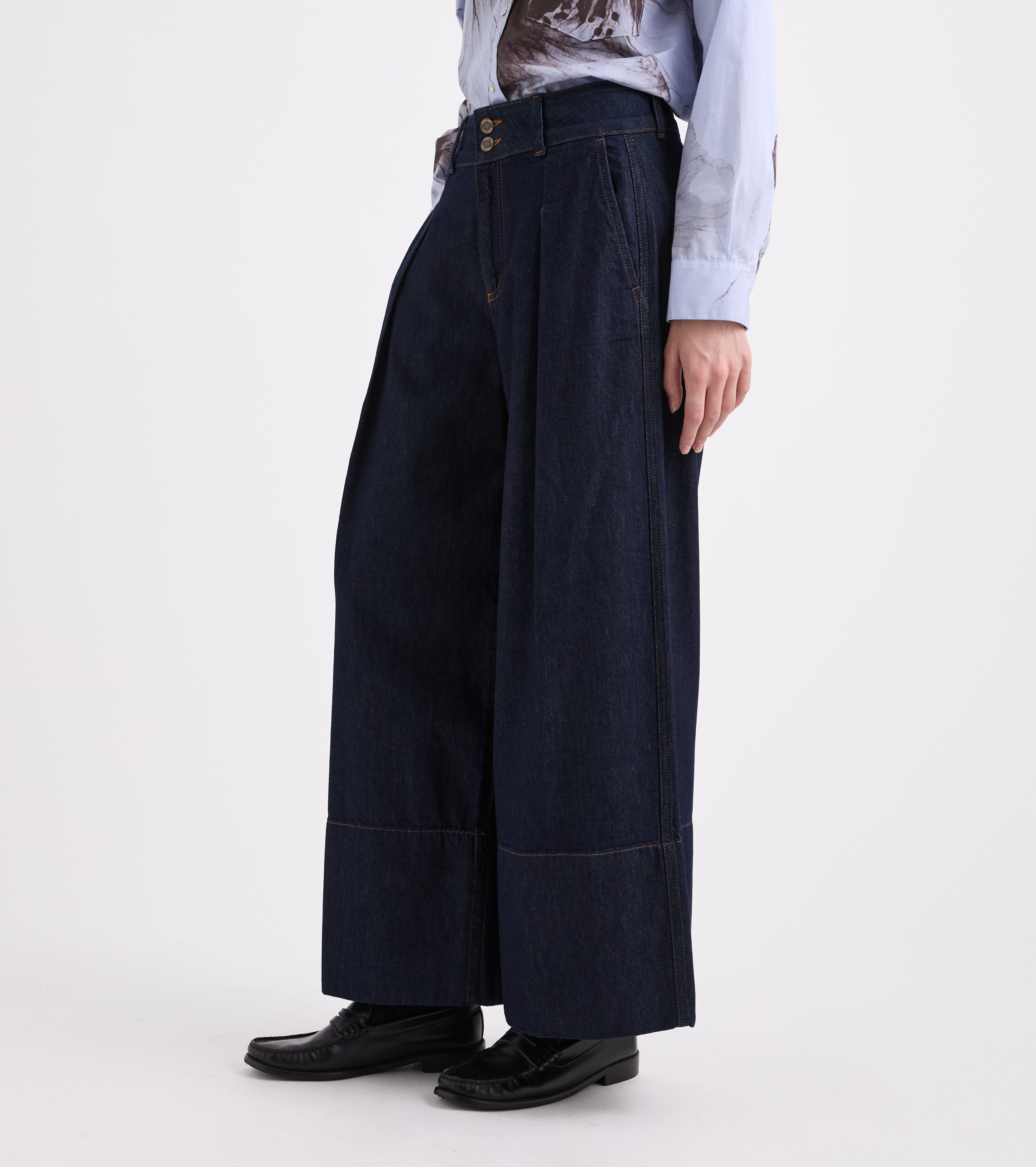 Jeans a palazzo in cotone