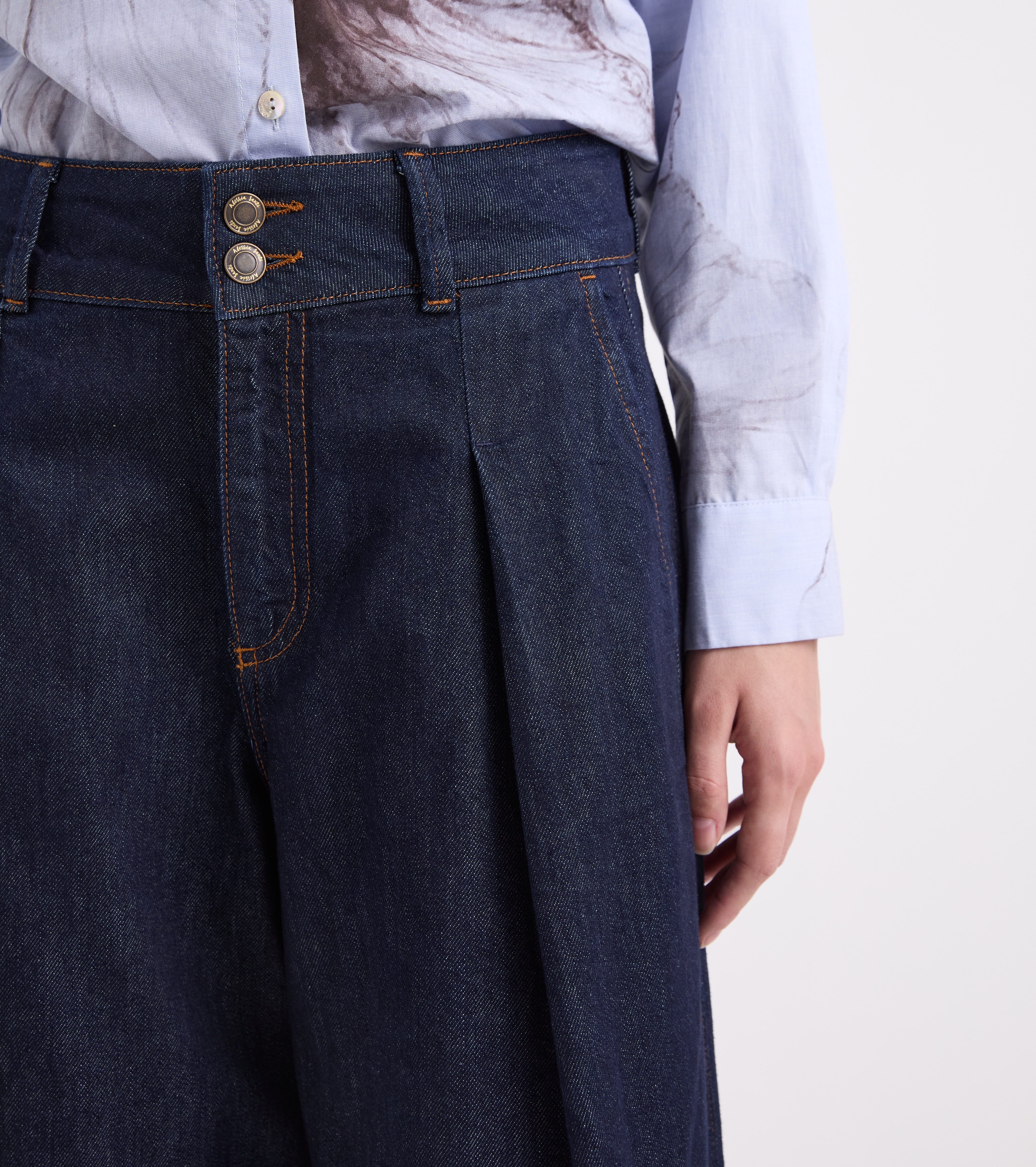 Jeans a palazzo in cotone