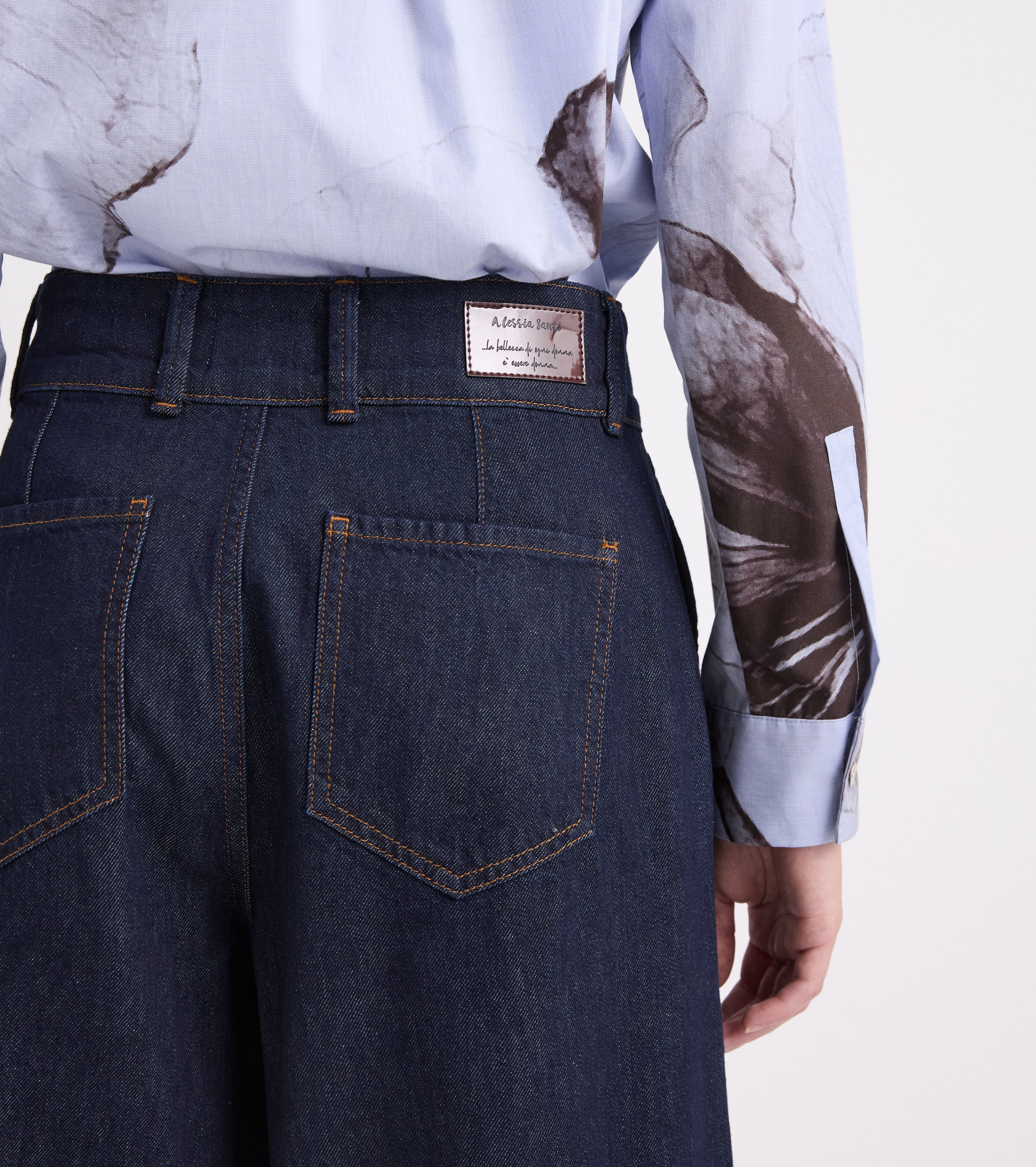Jeans a palazzo in cotone