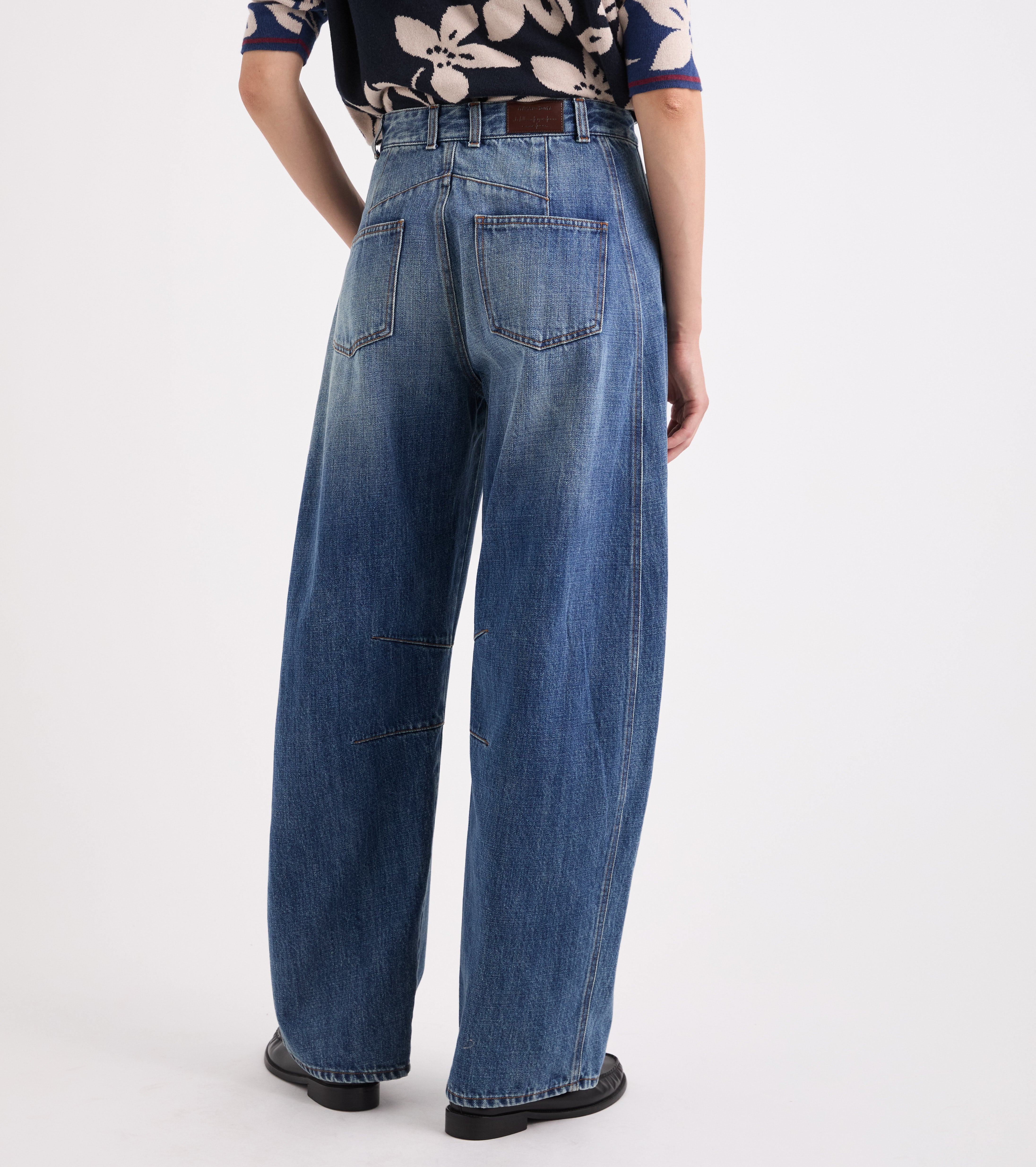 Jeans i bomuldsdenim med used-look