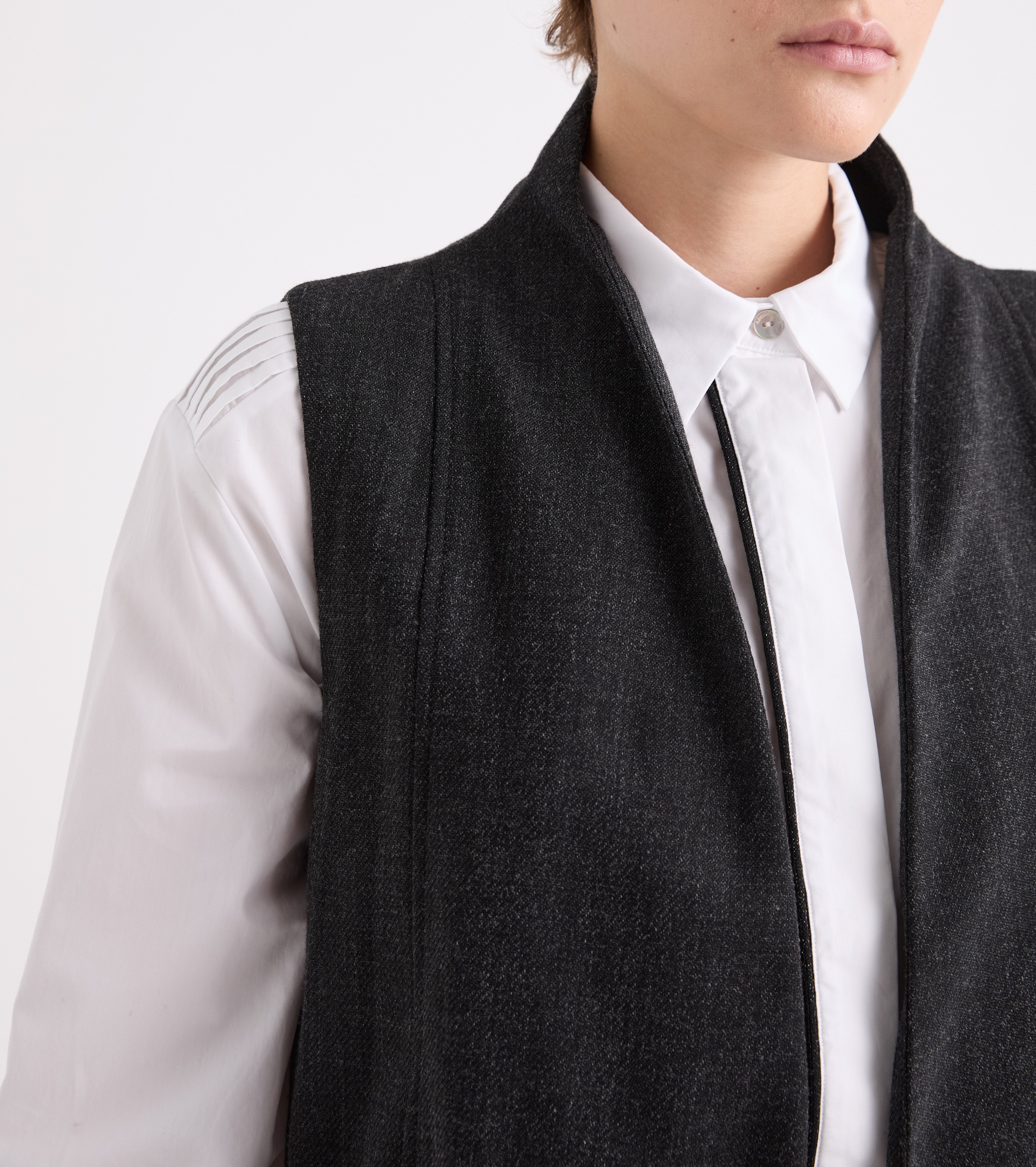 Gilet in viscosa stretch nero