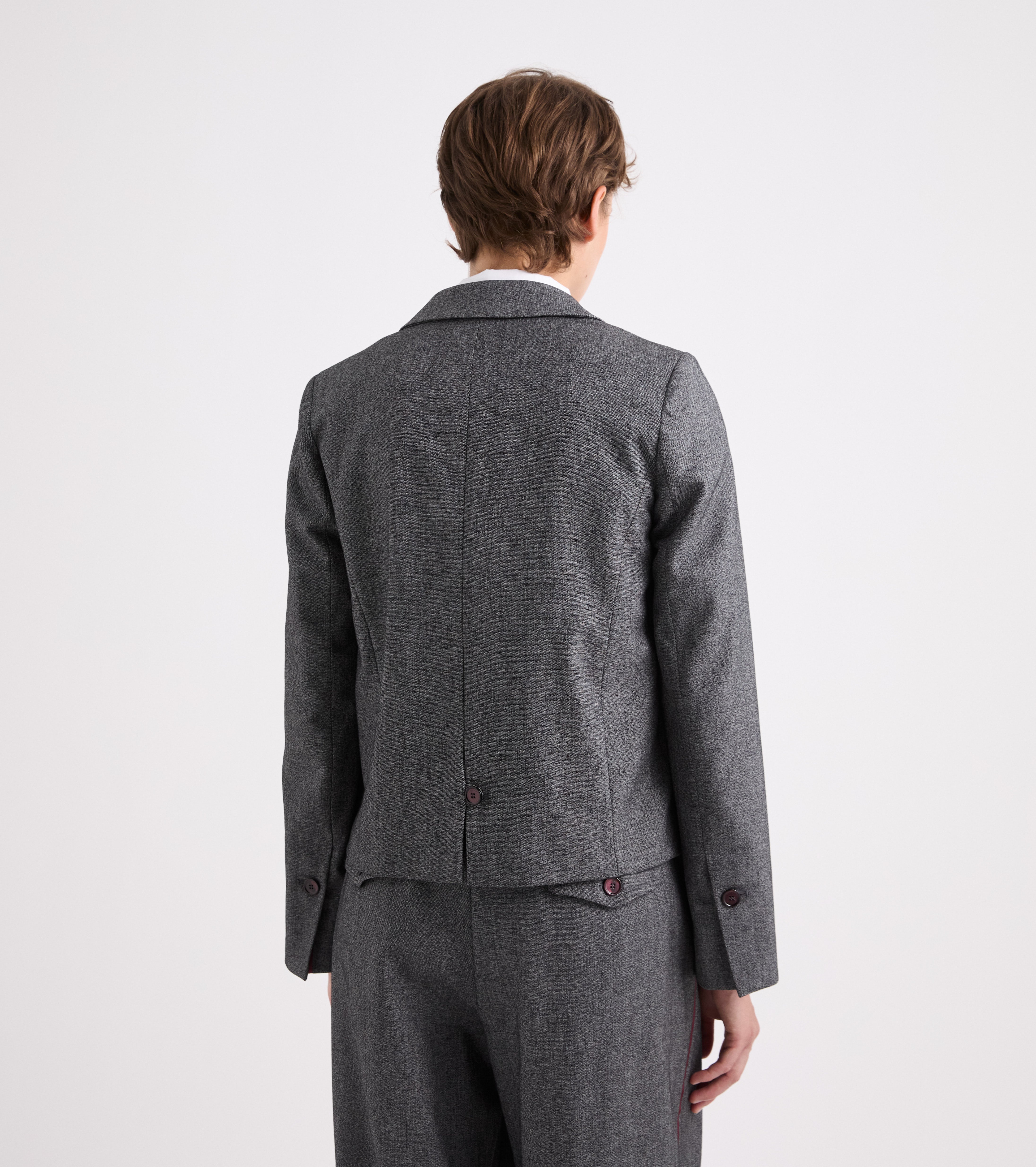 Blazer in viscosa con revers classico grigiia