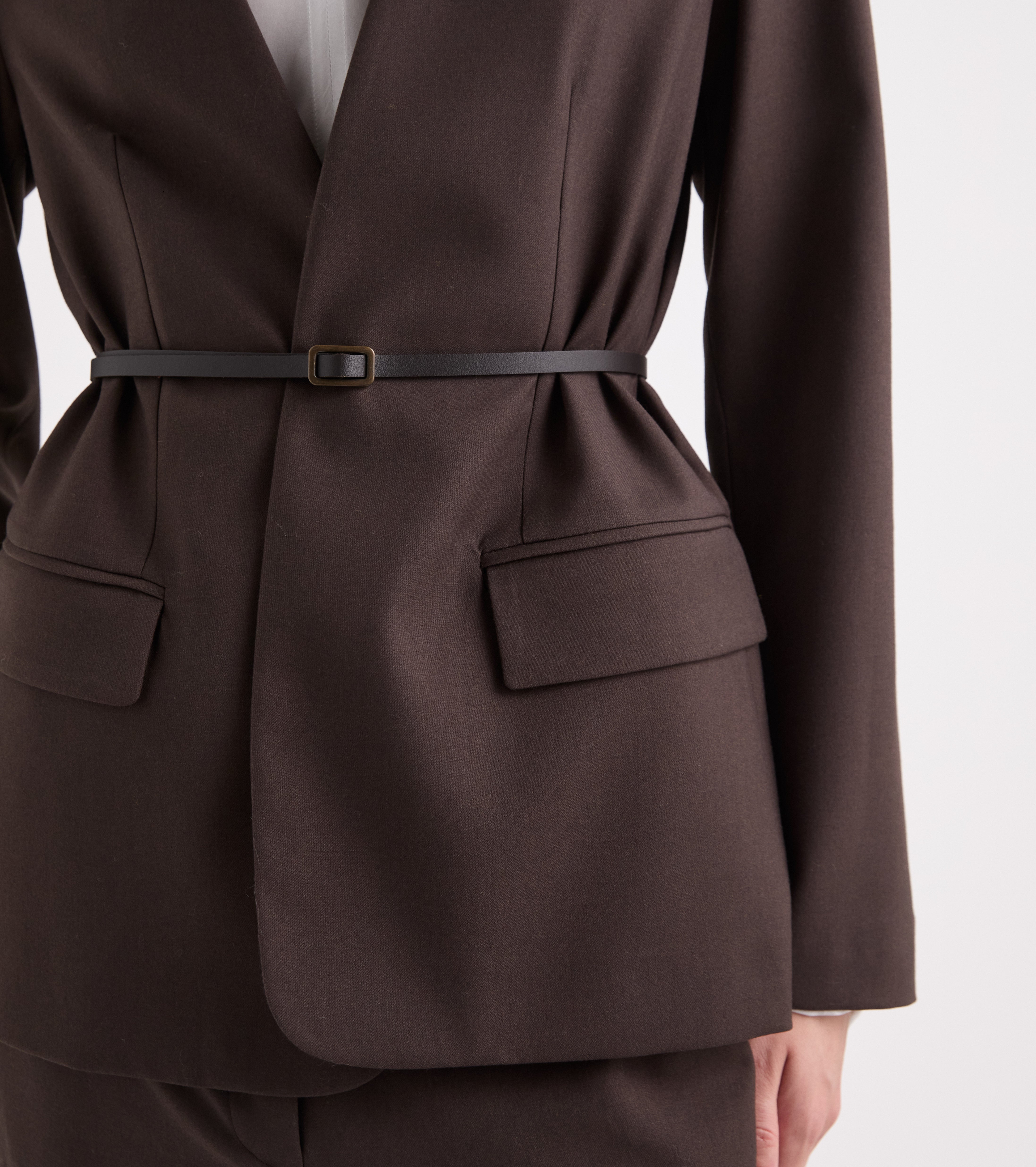 Giacca stretch con scollo a V blue