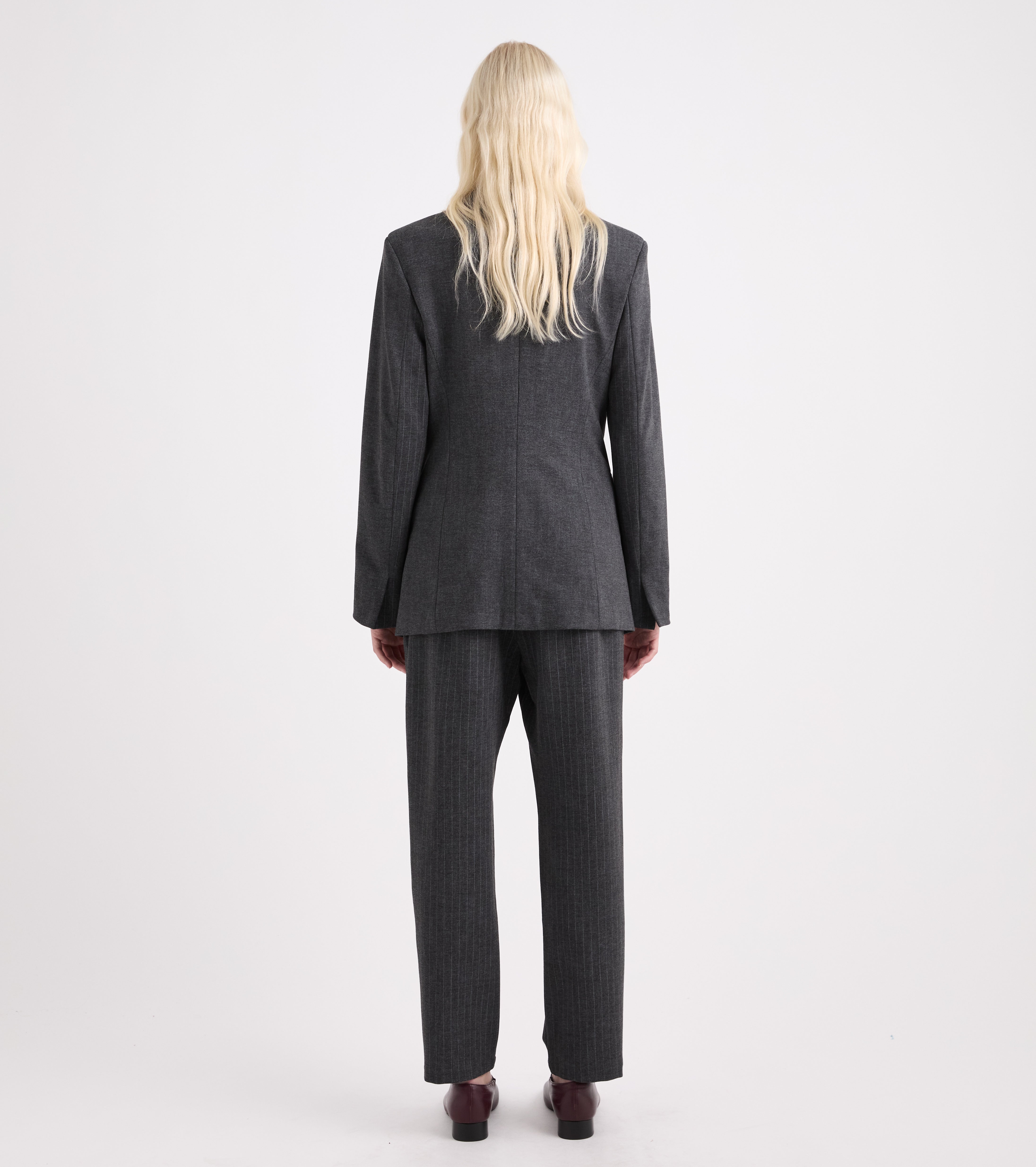 Blazer de viscosa elástica en gris jaspeado