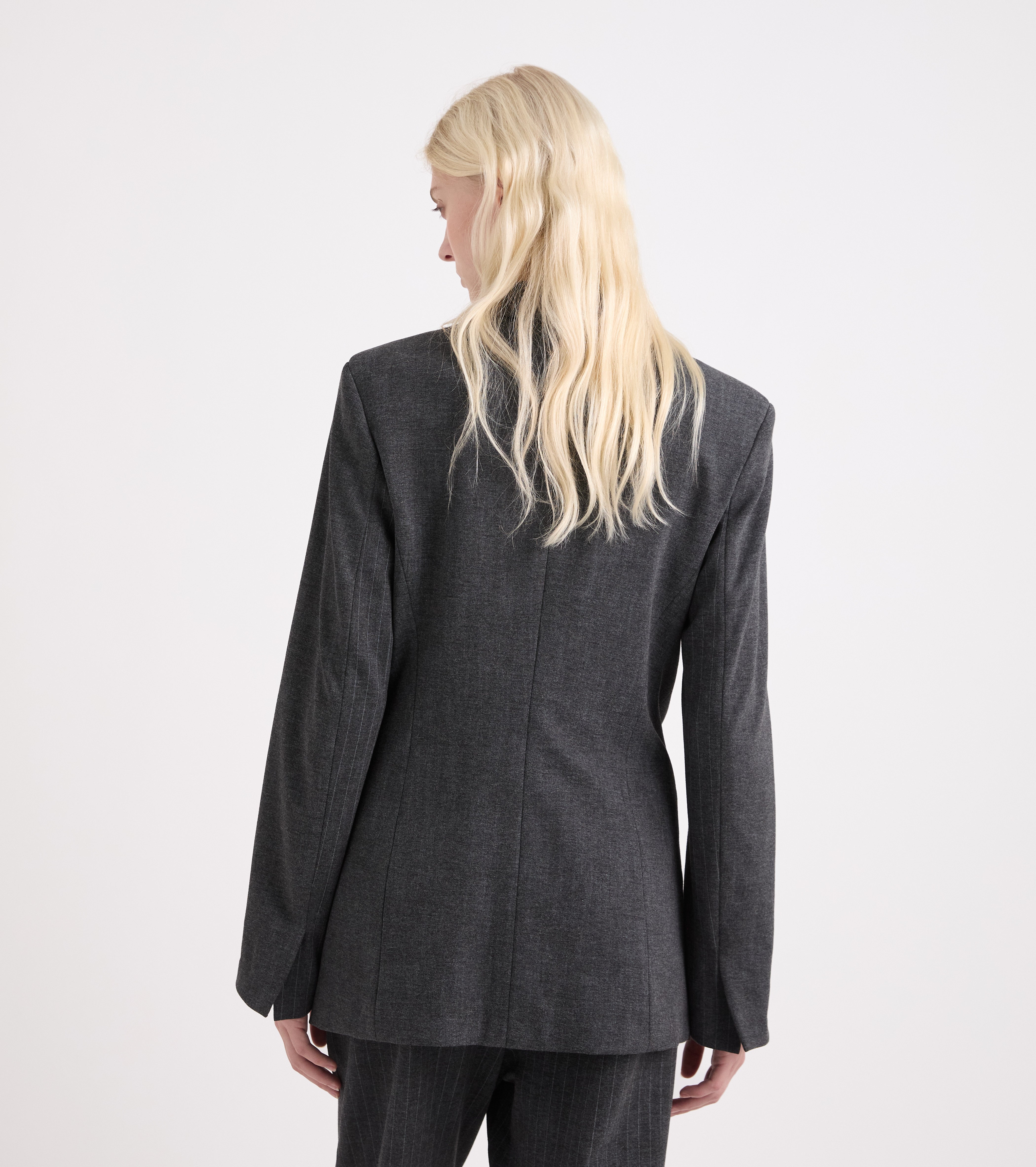 Blazer de viscosa elástica en gris jaspeado