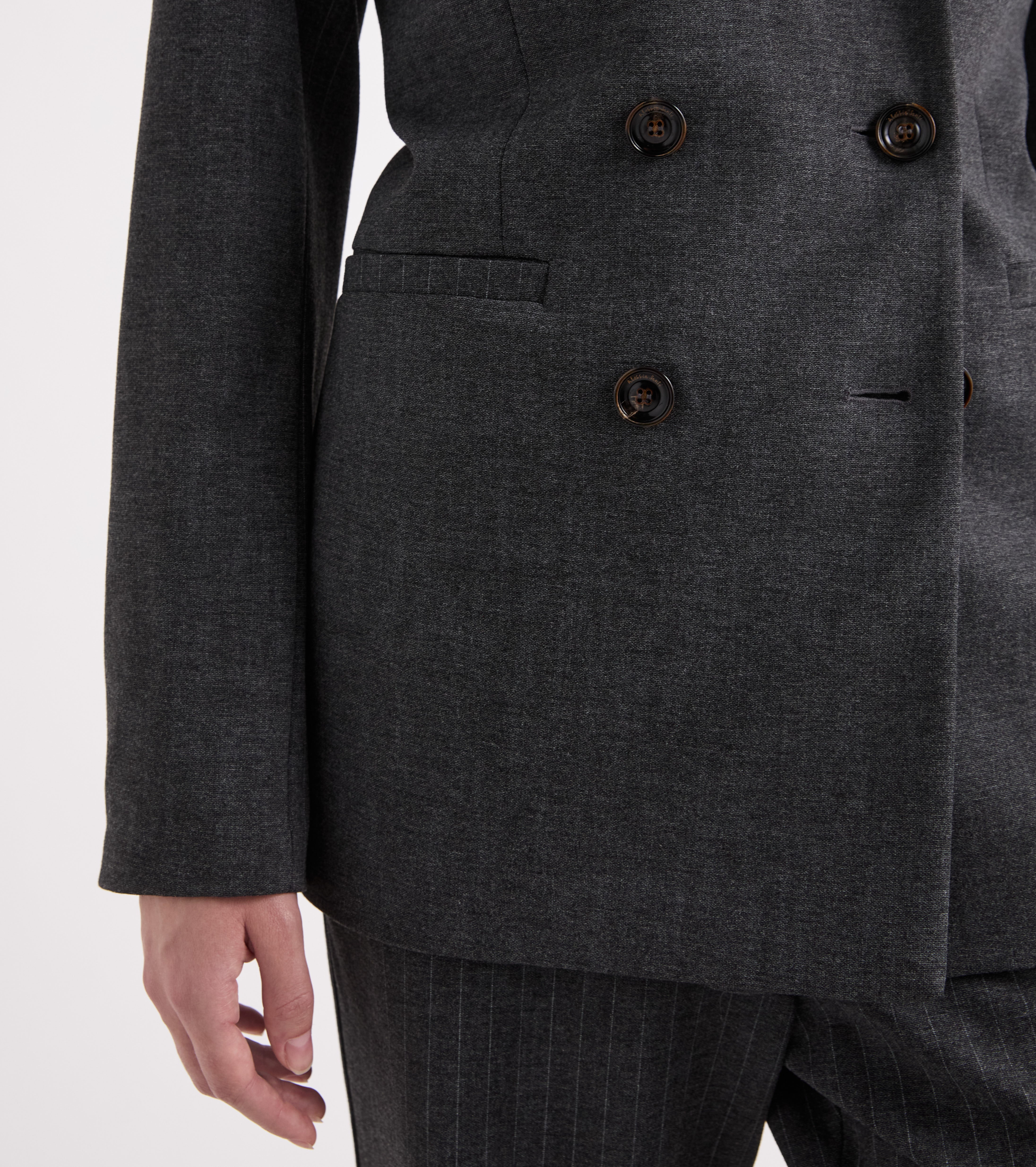 Blazer de viscosa elástica en gris jaspeado