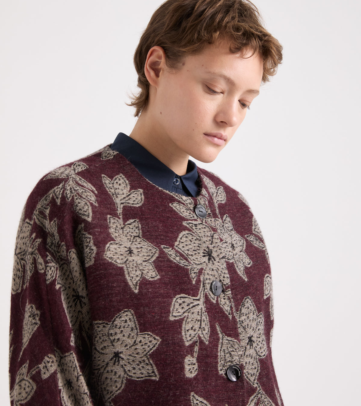 Giacca jacquard con bottoni blue