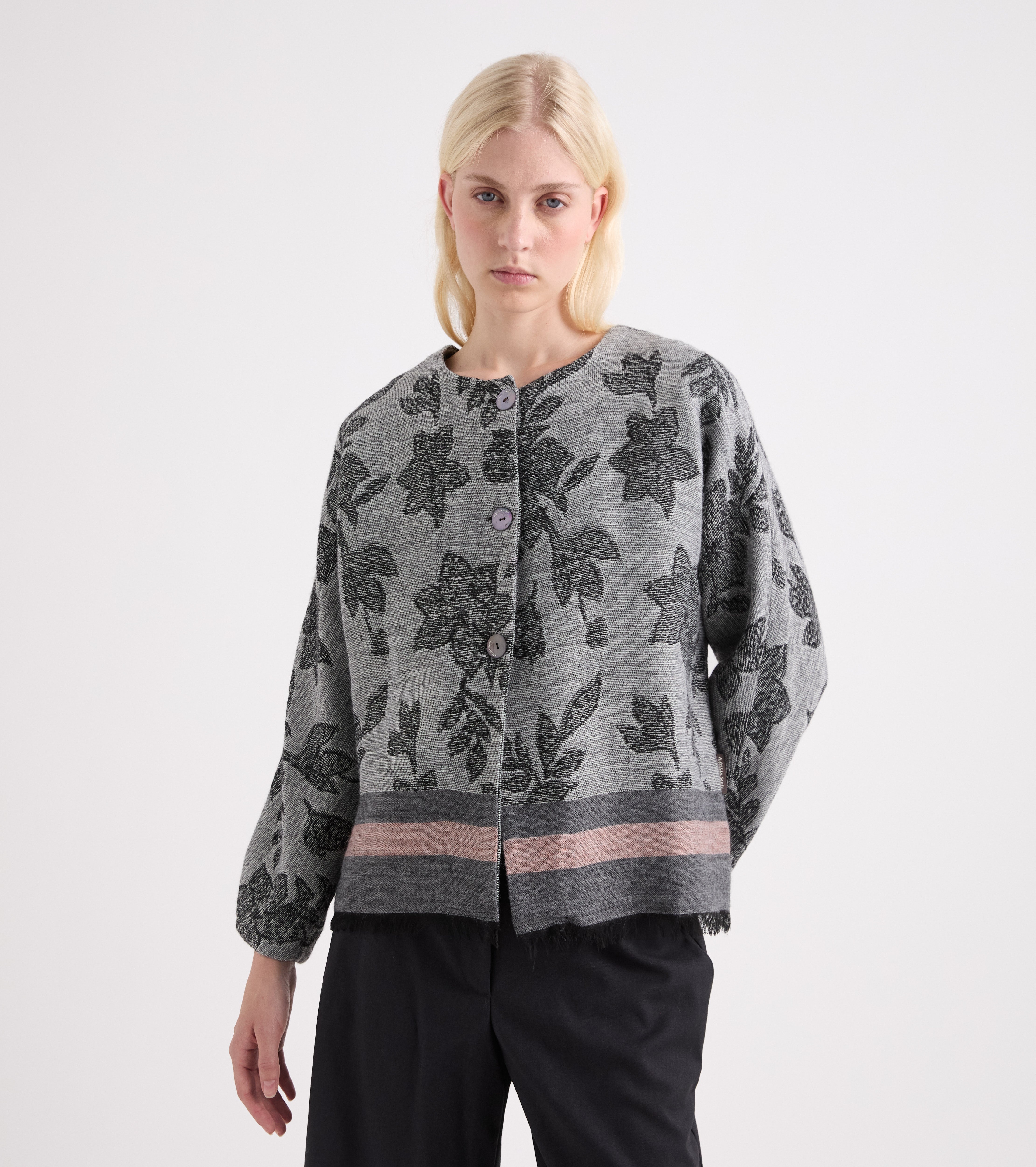 Giacca jacquard con bottoni blue