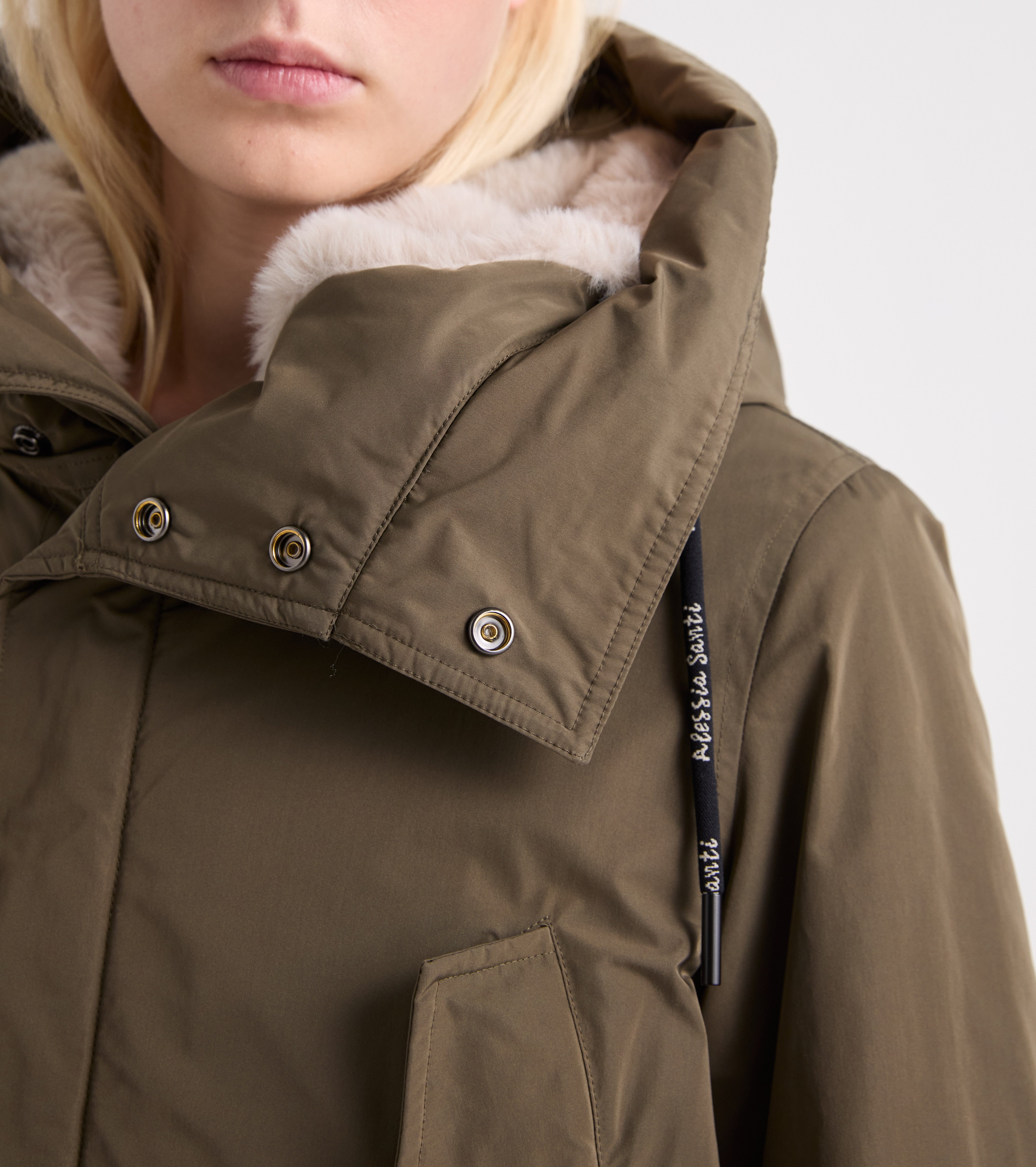 Parka in tessuto tecnico imbottito check