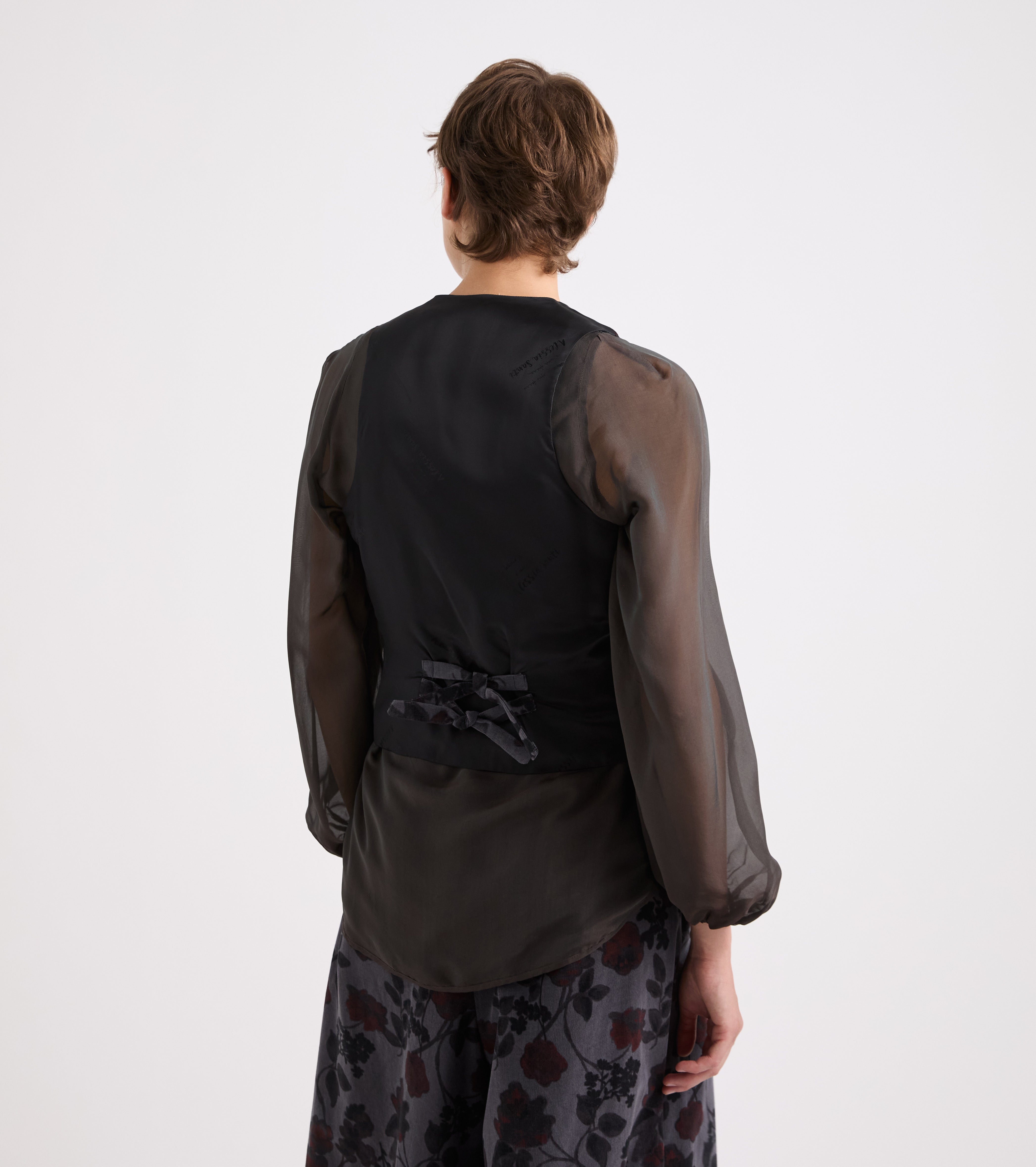 Gilet in cotone stampato nero