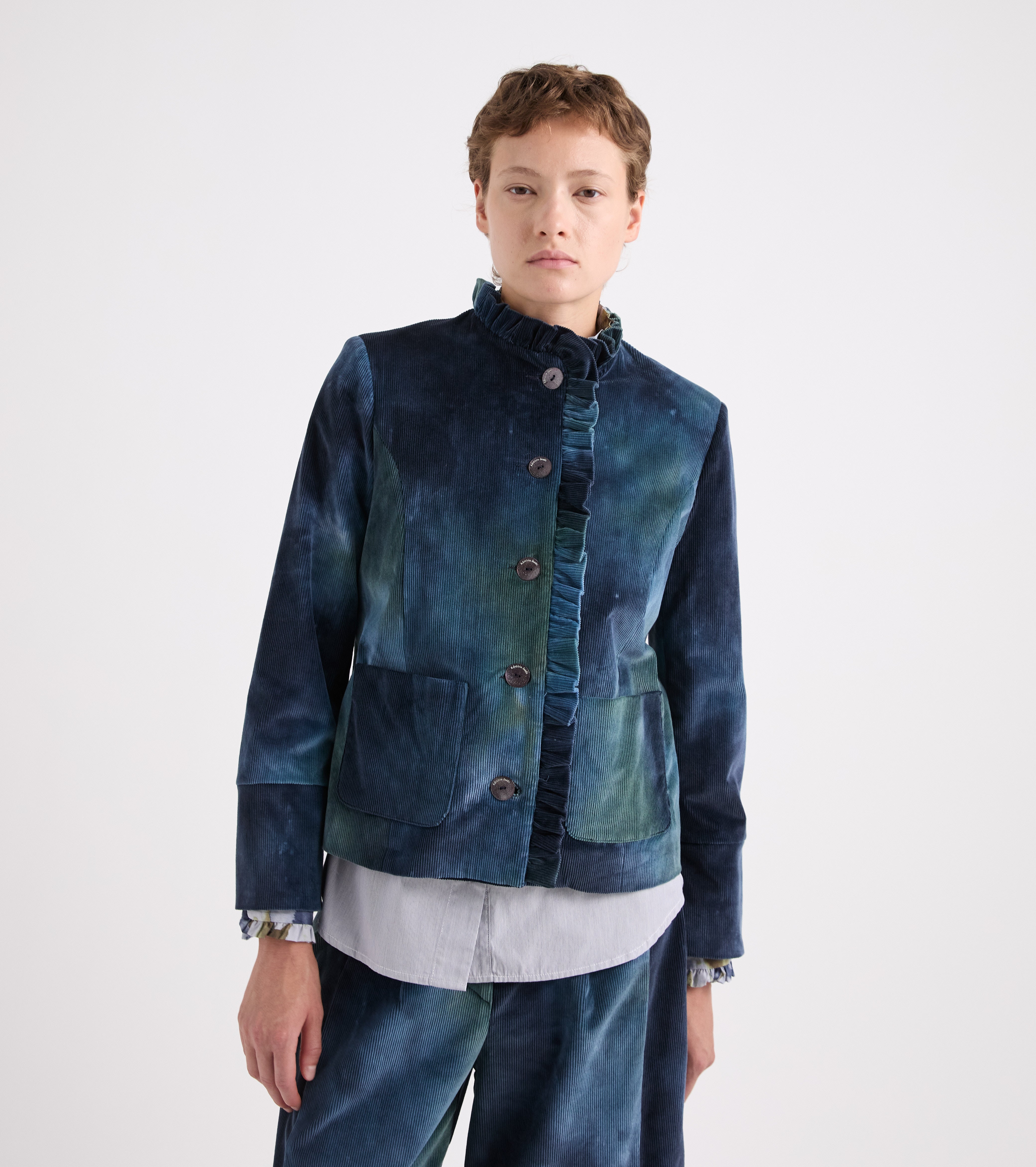 Multicoloured jacket in a multicoloured cotton blend