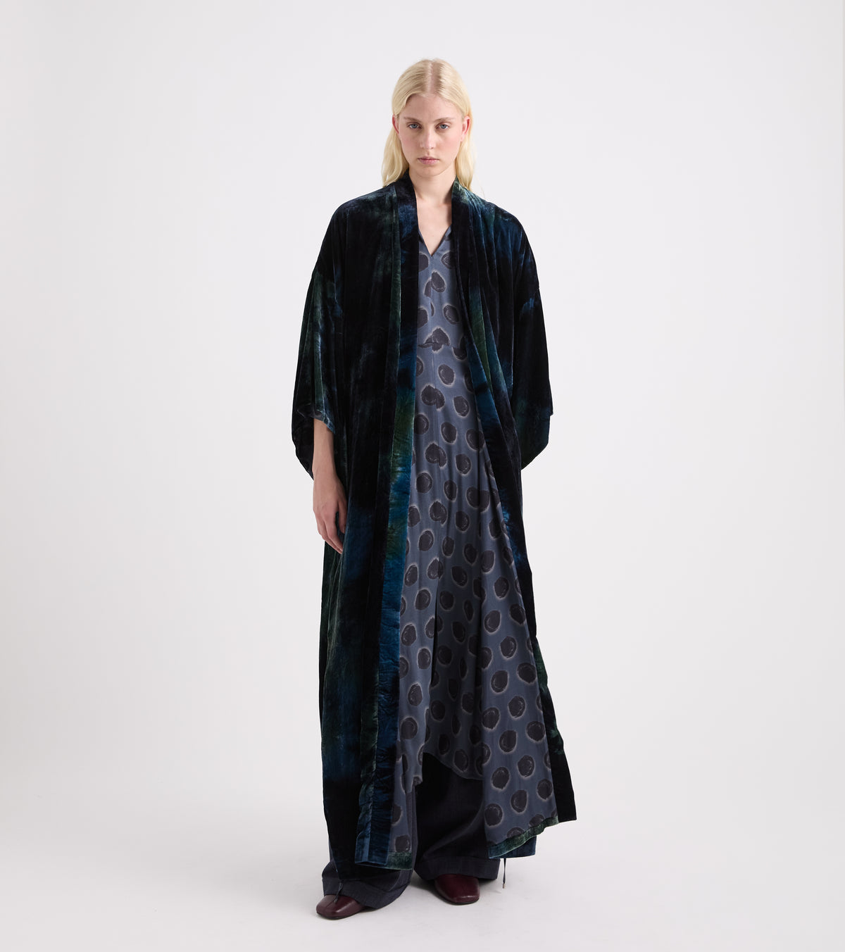 Kimono multicolor con scollo a V multicolor