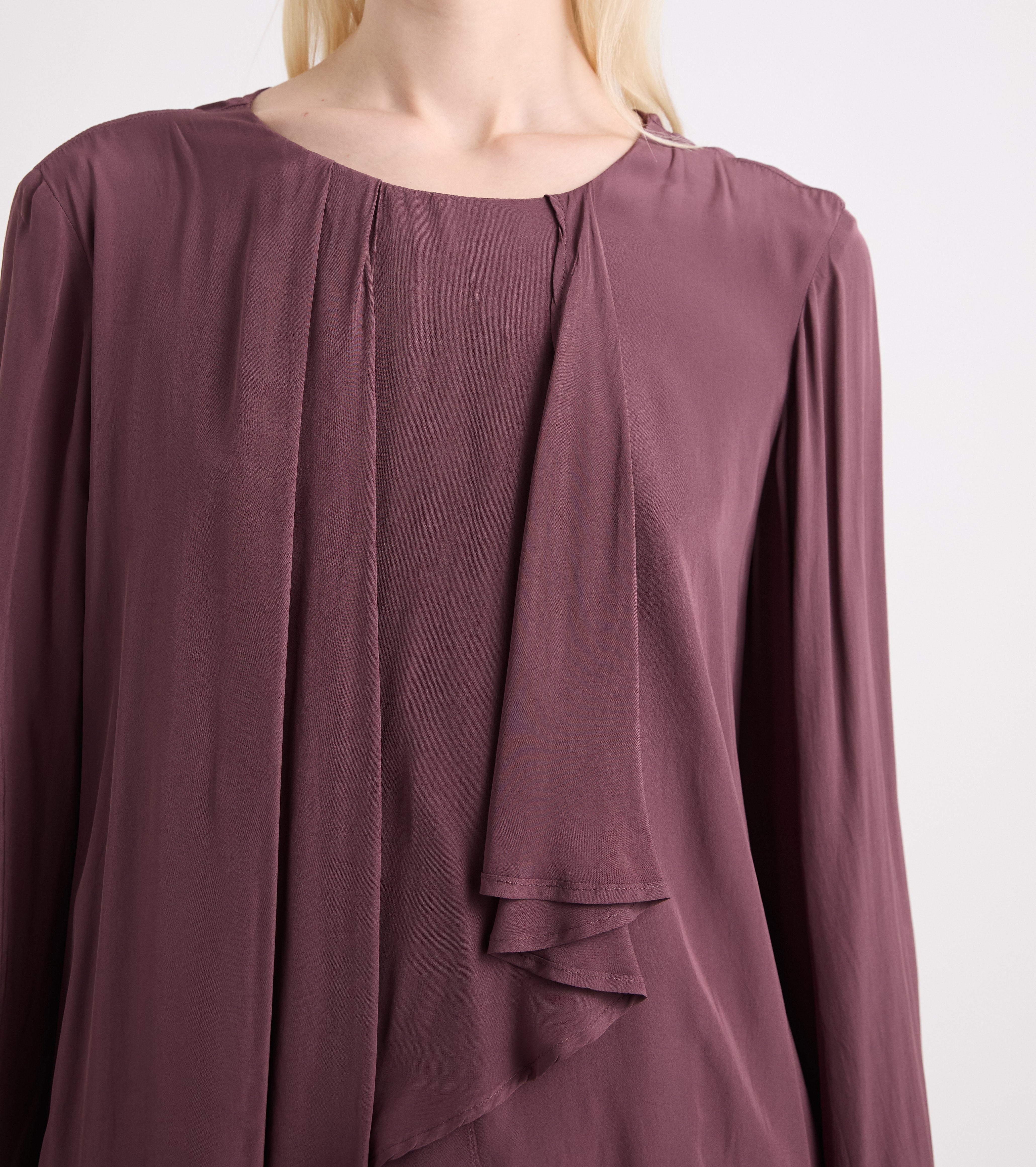 Blusa de viscosa con drapeado «succo»