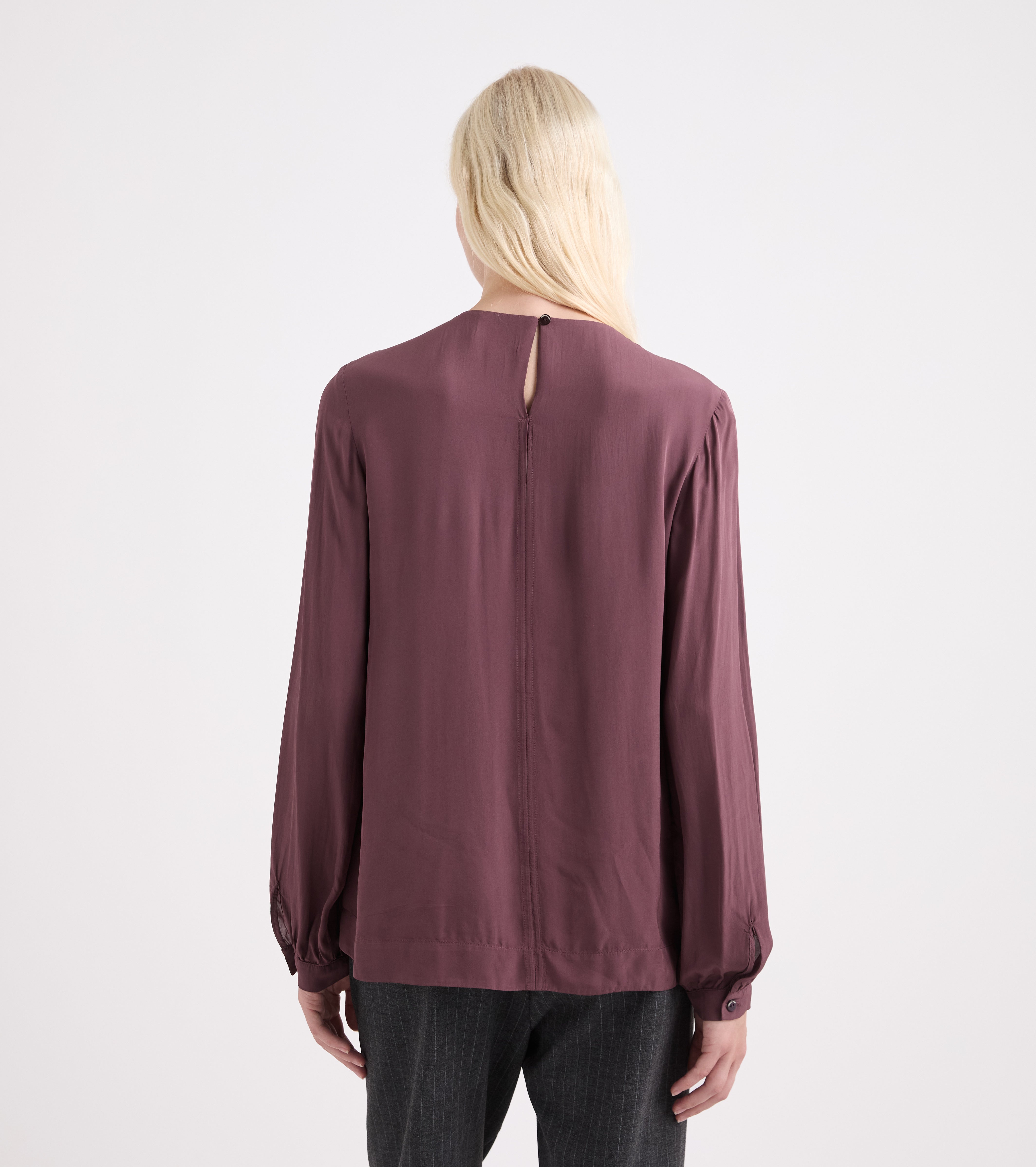 Viskosebluse med drapering i farven »succo«