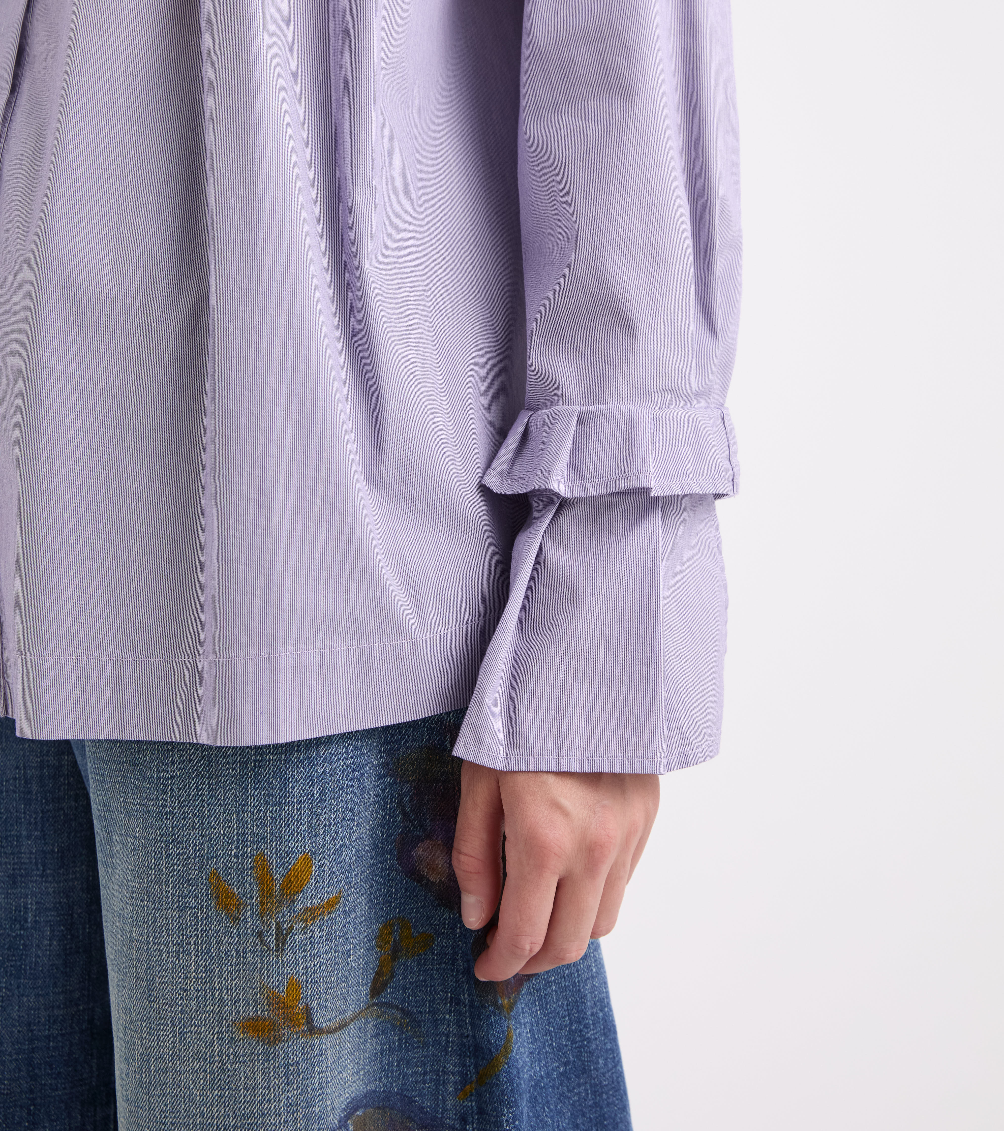 Camicia stretch con collo alto