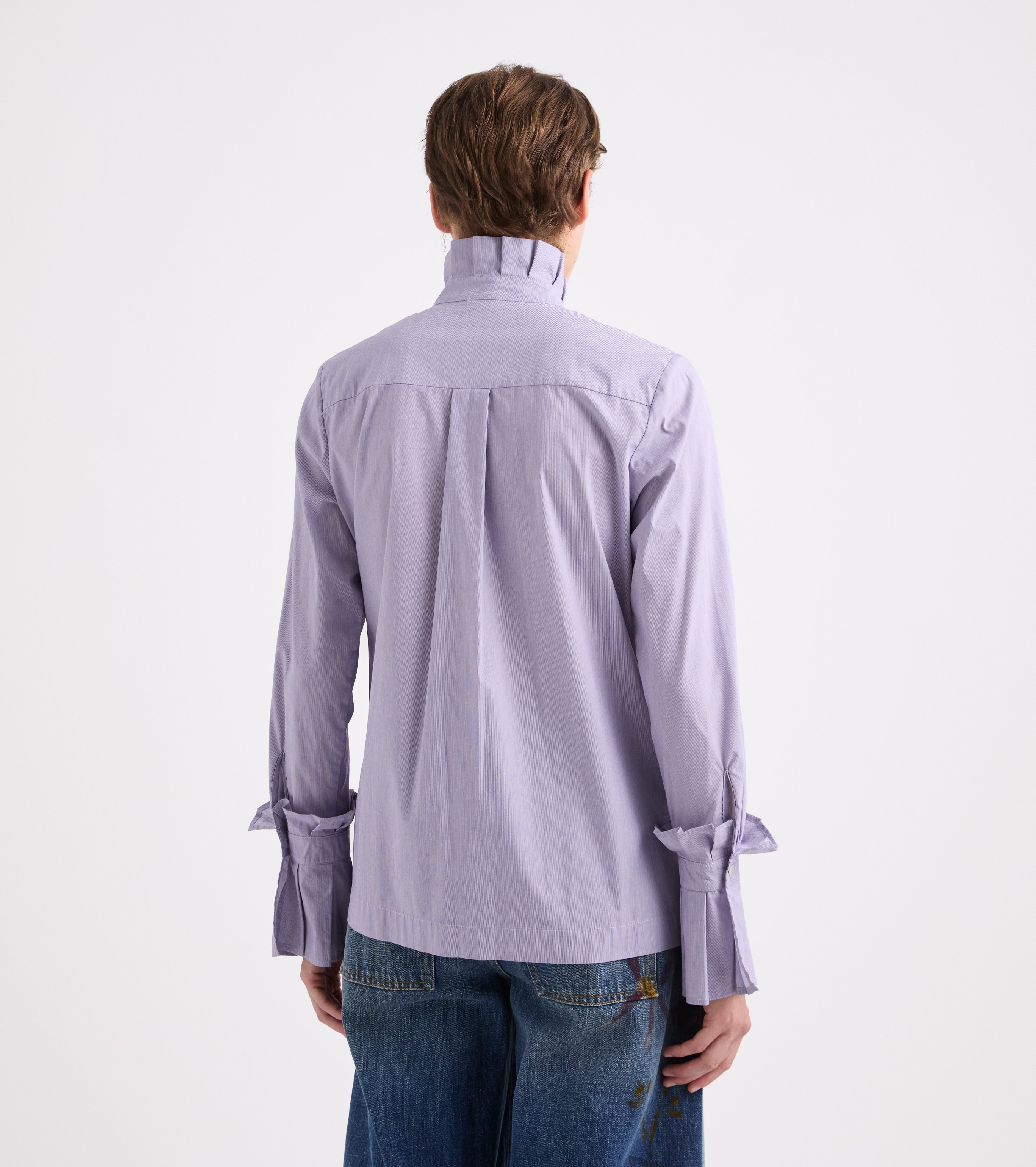 Camicia stretch con collo alto