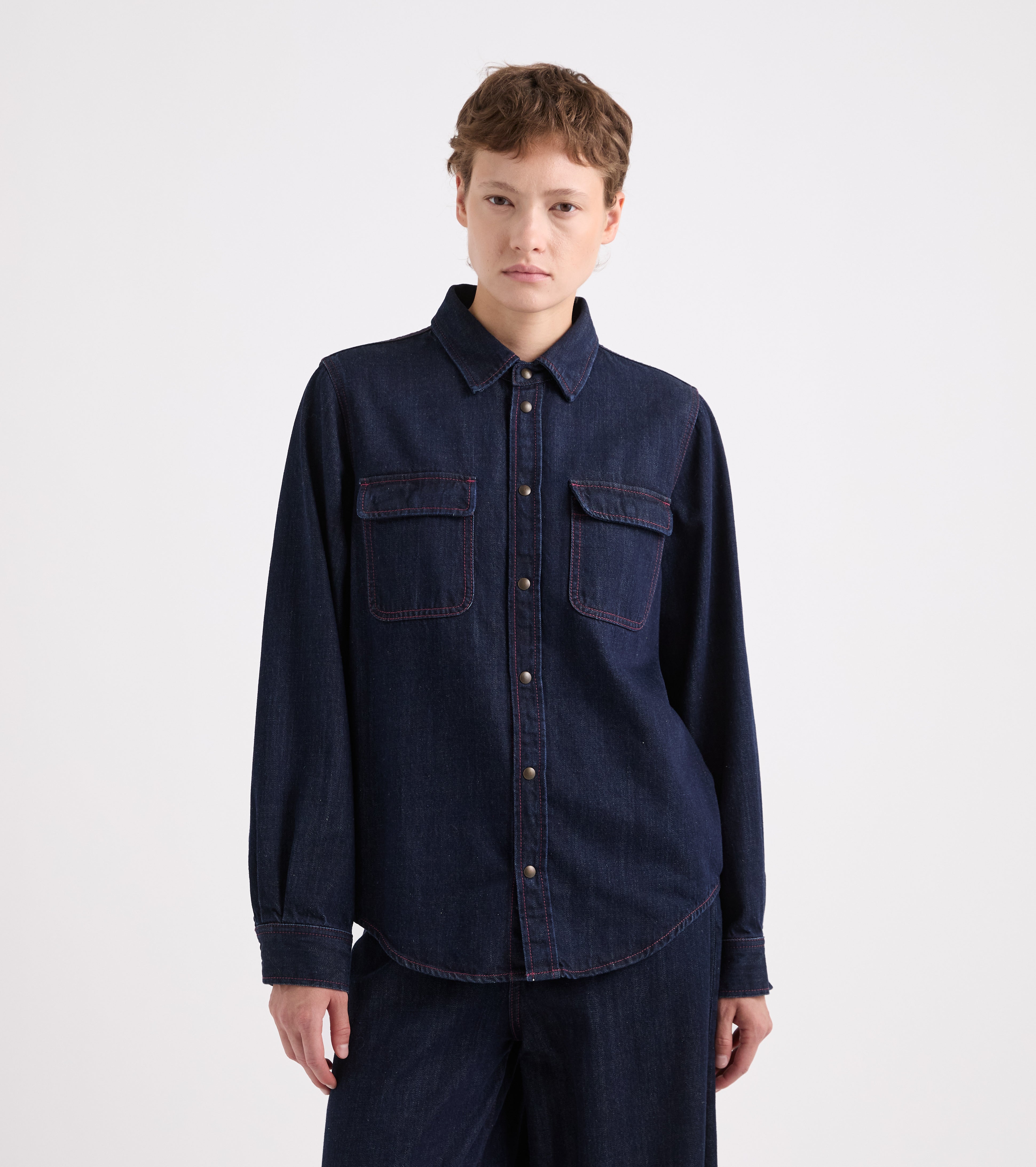 Camicia in denim di cotone nero