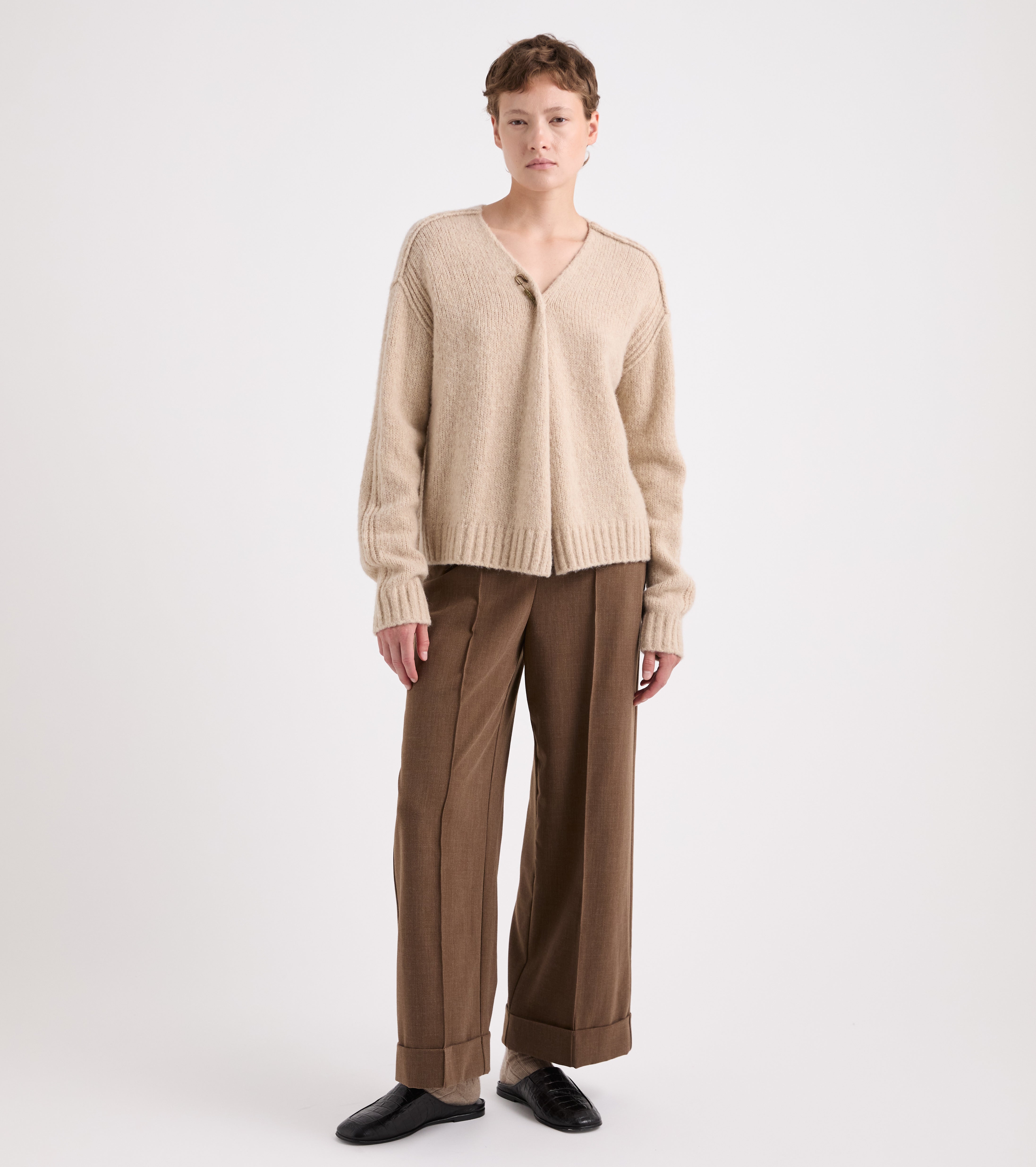 Cardigan in maglia con scollo a V
