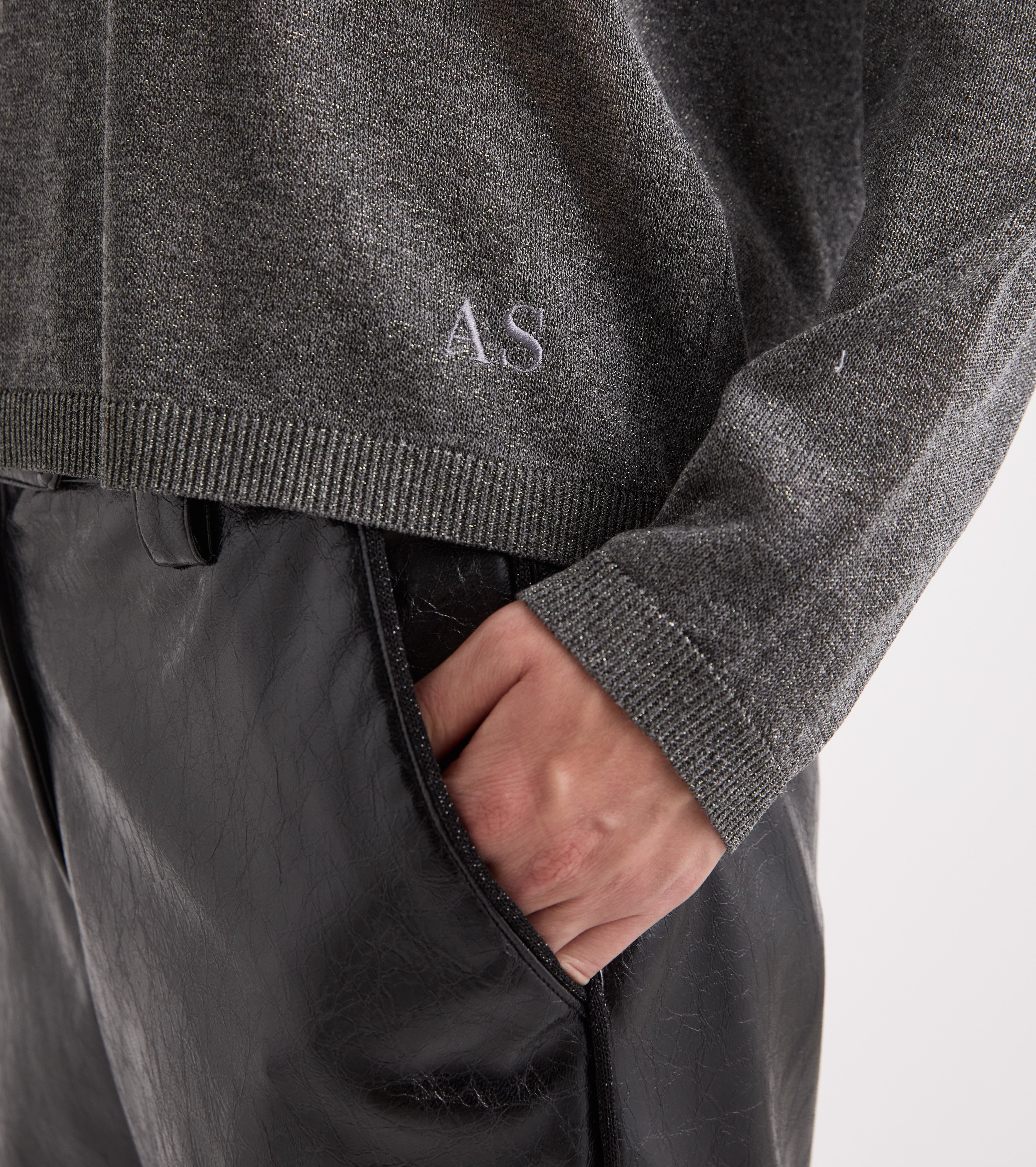 Maglia girocollo in viscosa e lurex