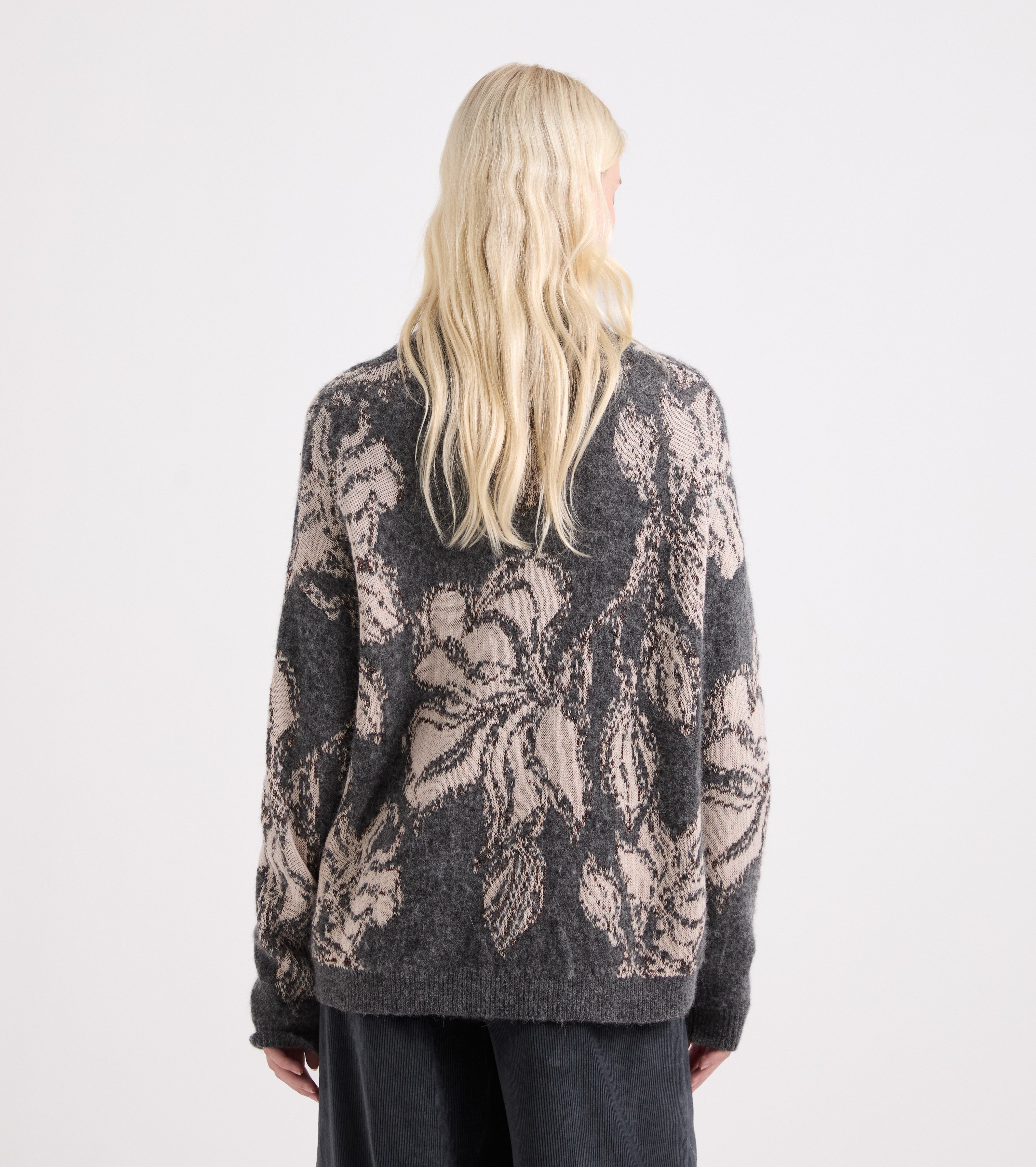 Maglia dolcevita in alpaca jacquard