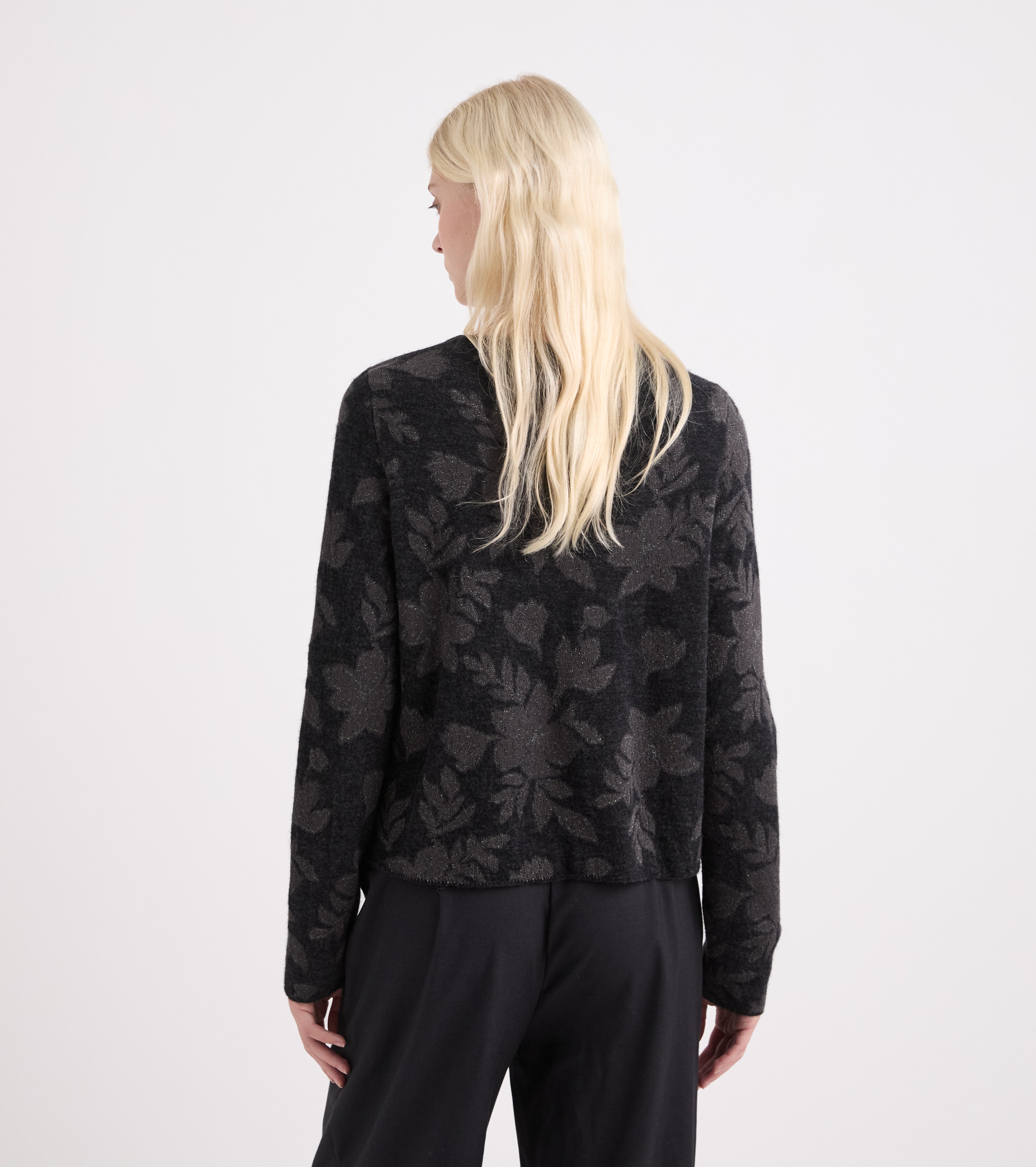 Anthracite grey alpaca-blend cardigan