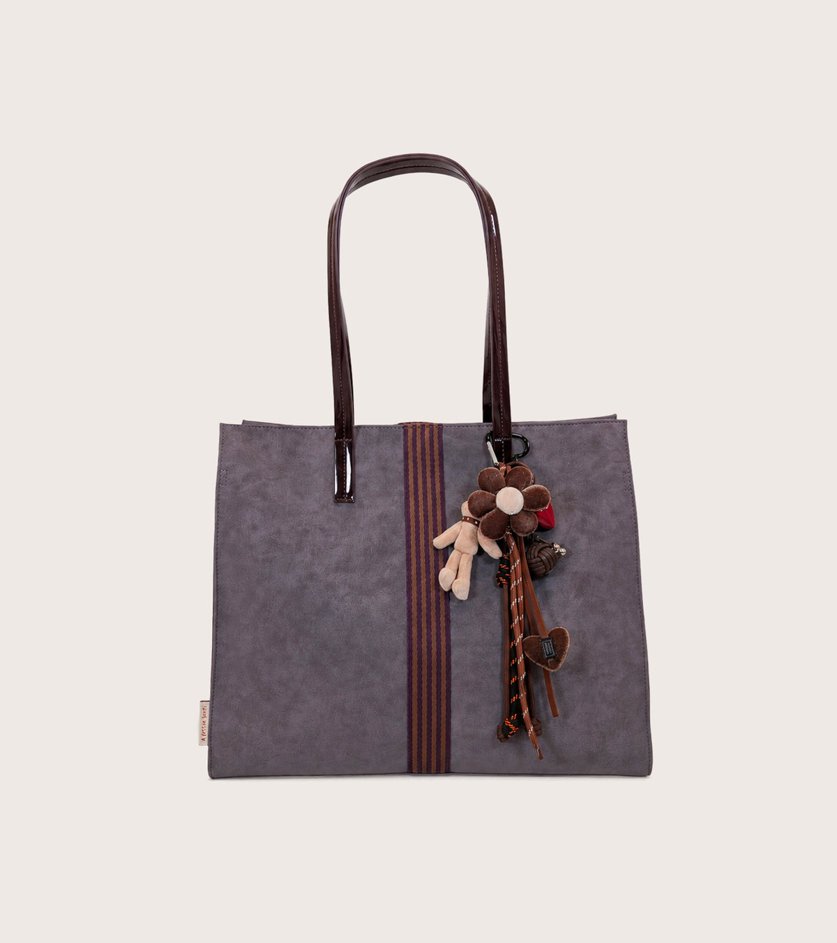 Borsa shopping in ecopelle scamosciata violetta