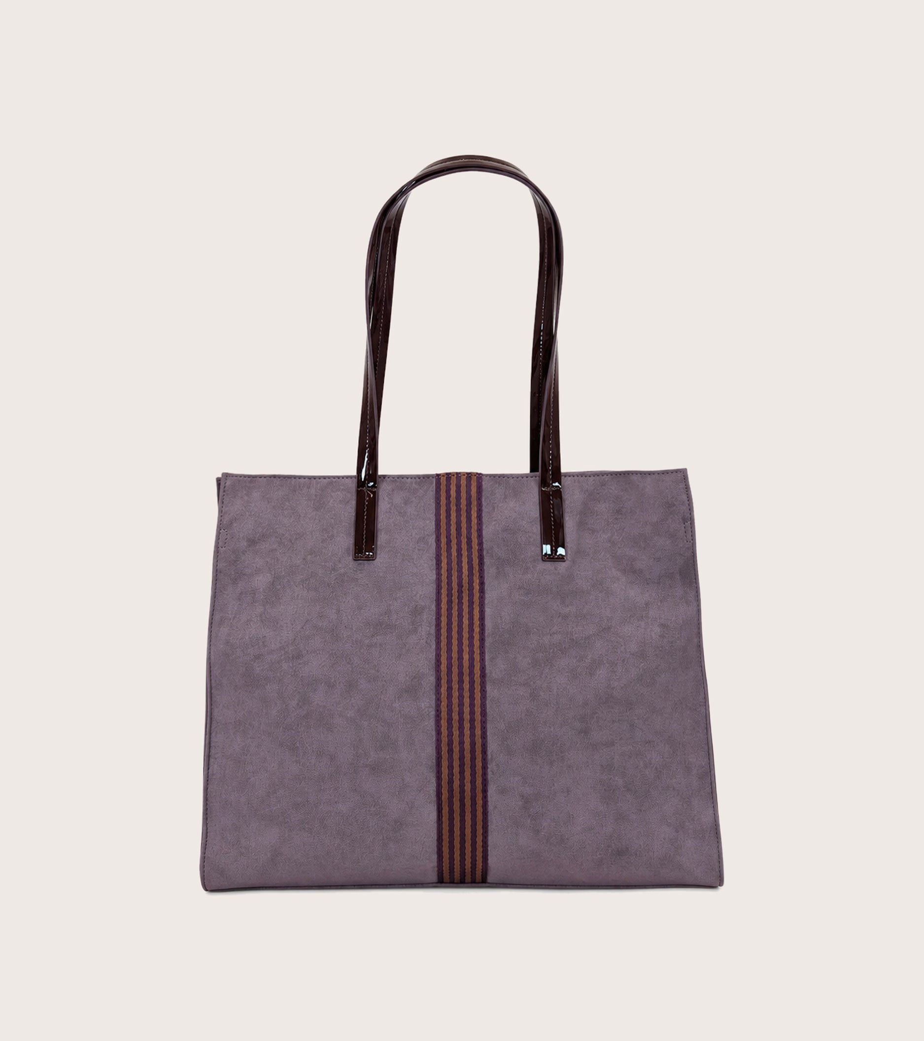 Borsa shopping in ecopelle scamosciata violetta