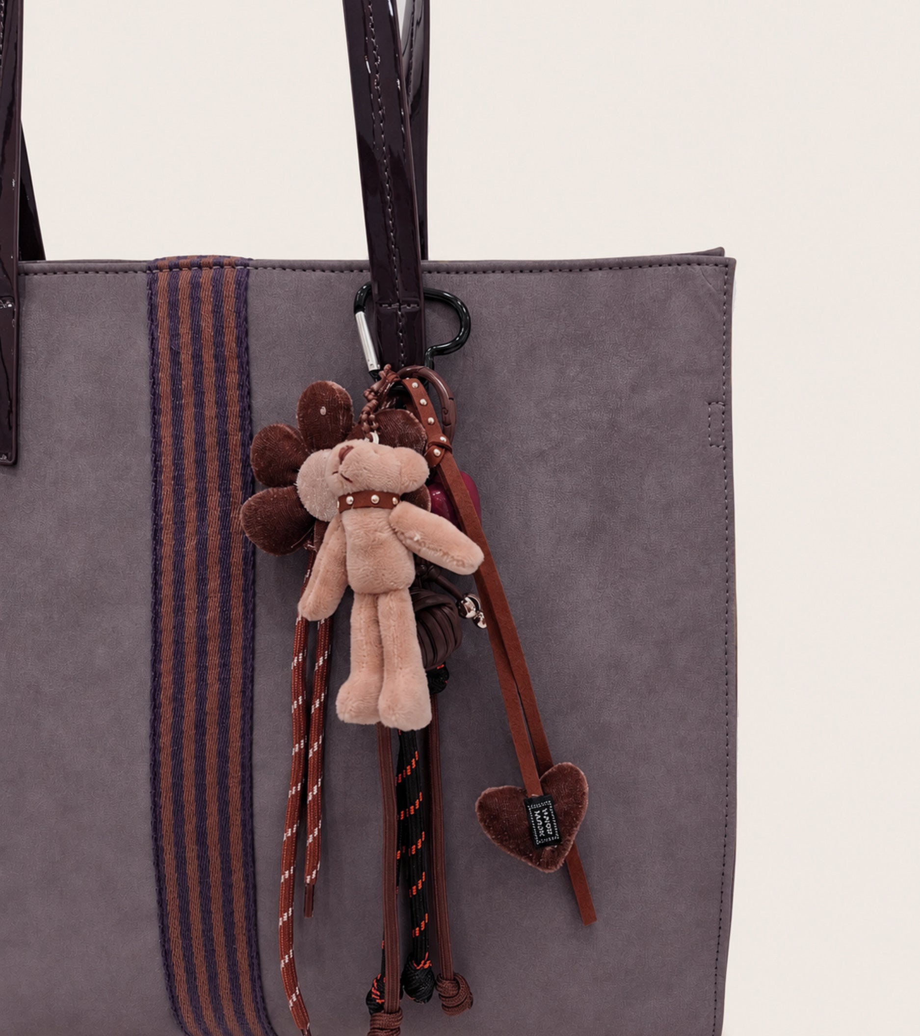Borsa shopping in ecopelle scamosciata violetta