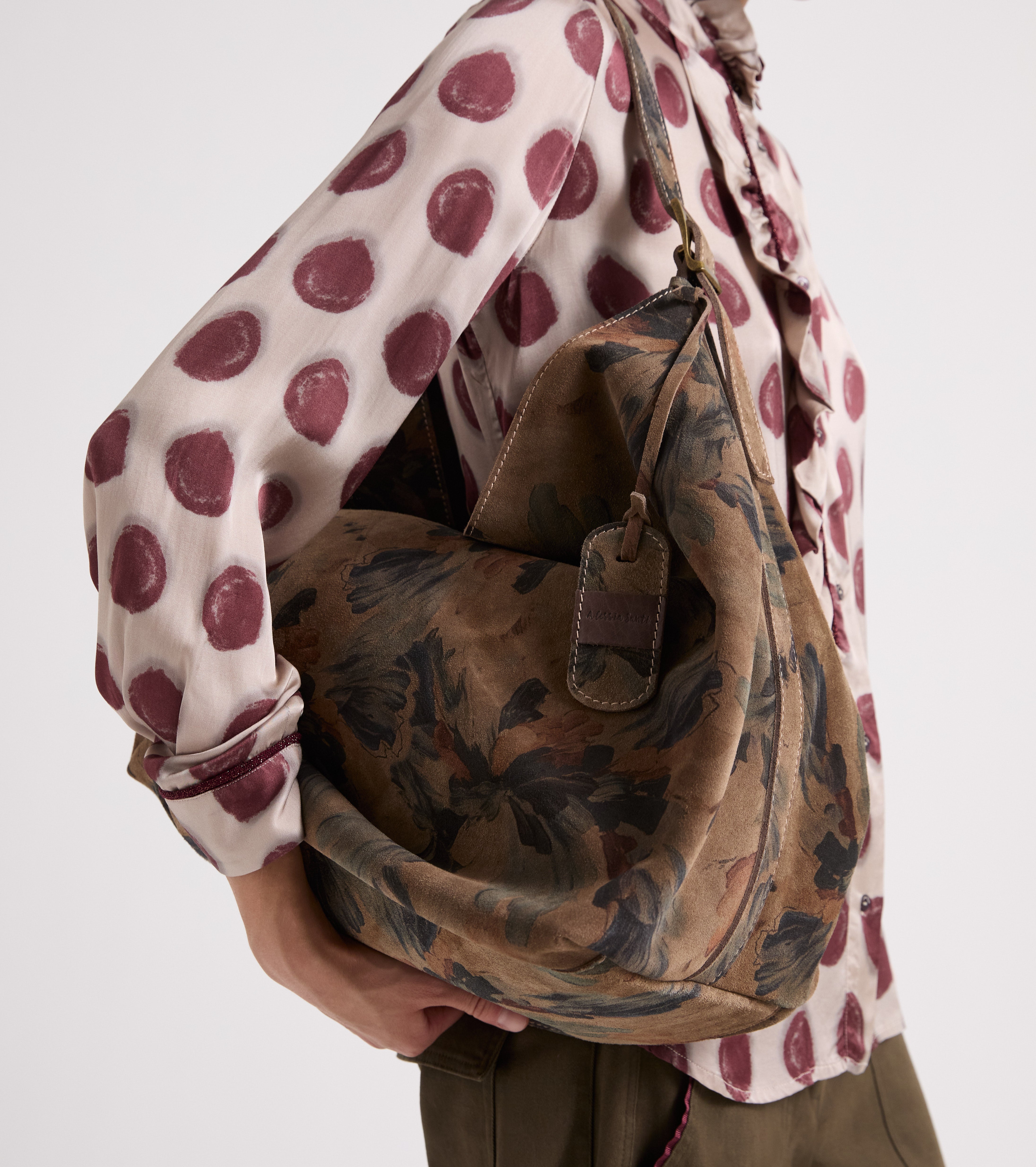 Bolso de hombro con estampado floral multicolor