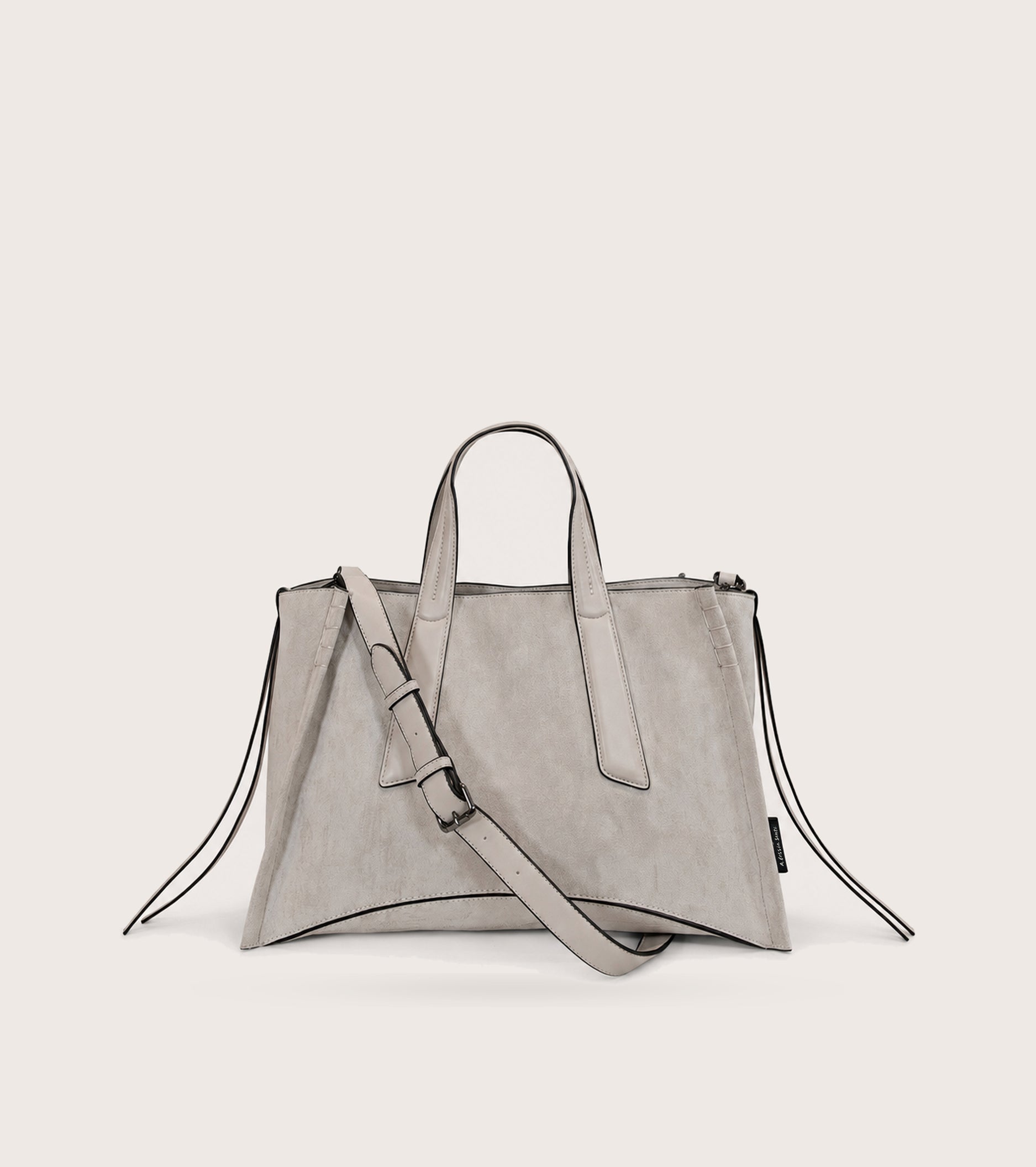 Shoppingtaske i imiteret ruskind i farven »sale«