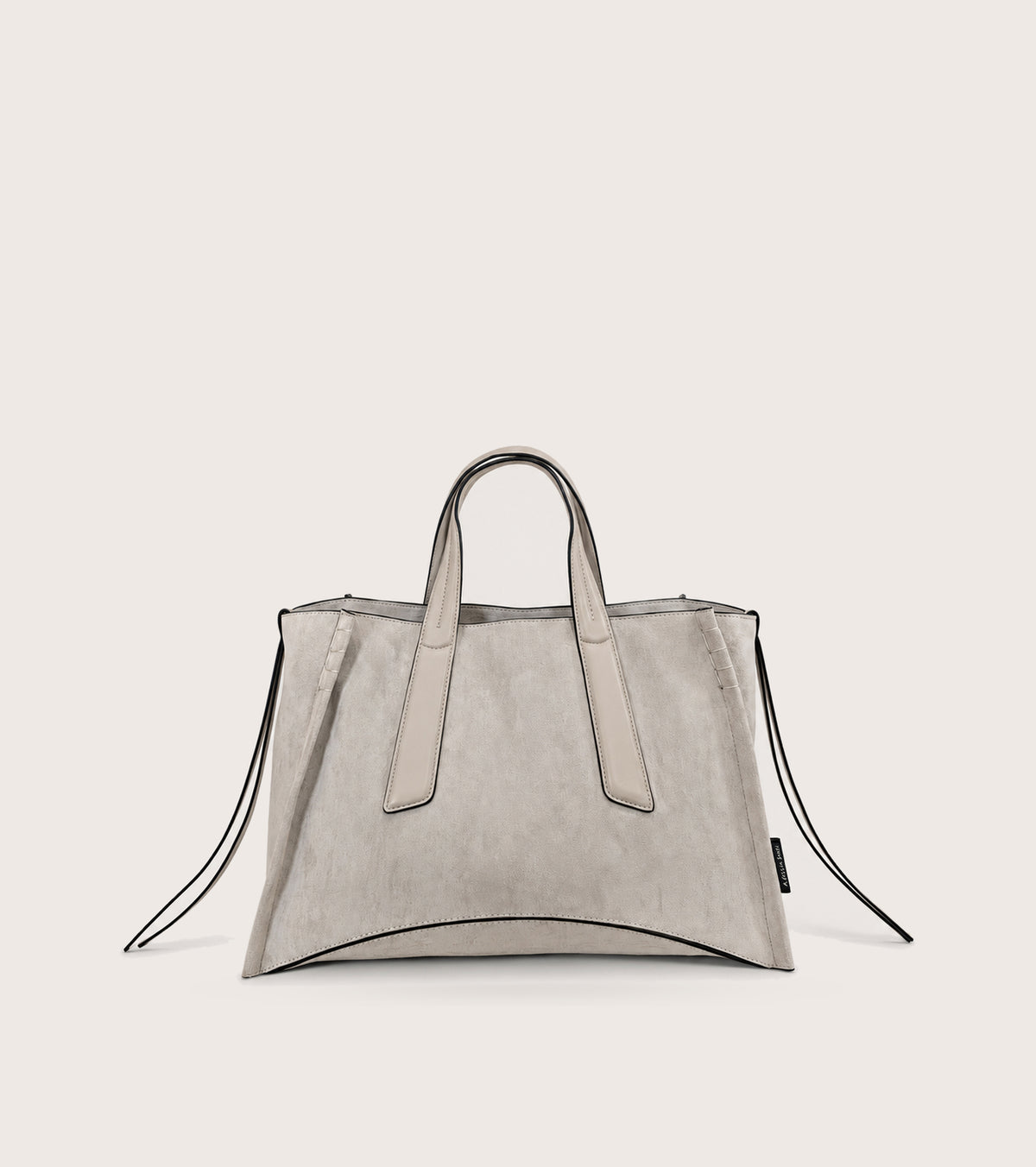 Salt-coloured faux suede shopping bag