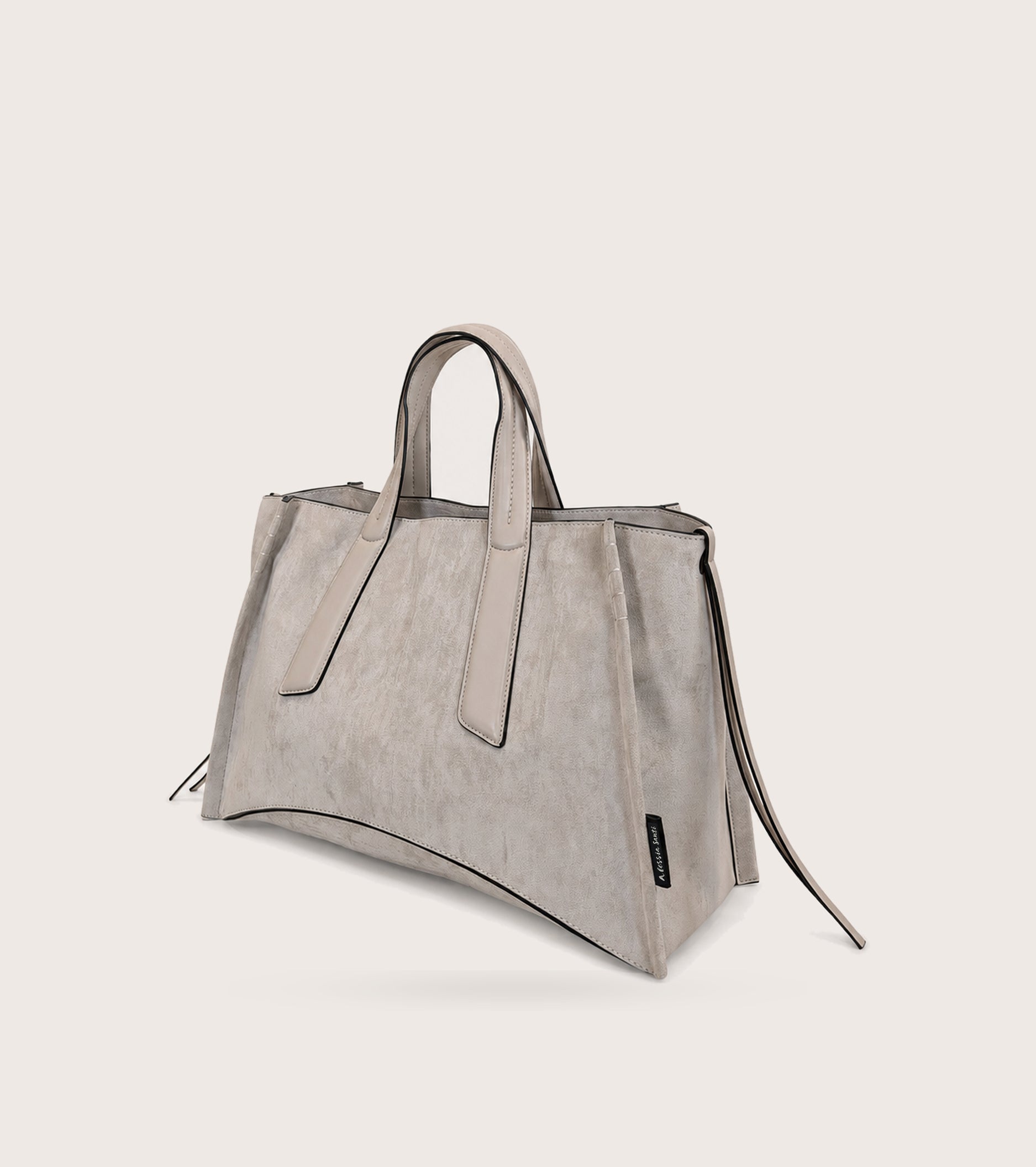 Shoppingtaske i imiteret ruskind i farven »sale«