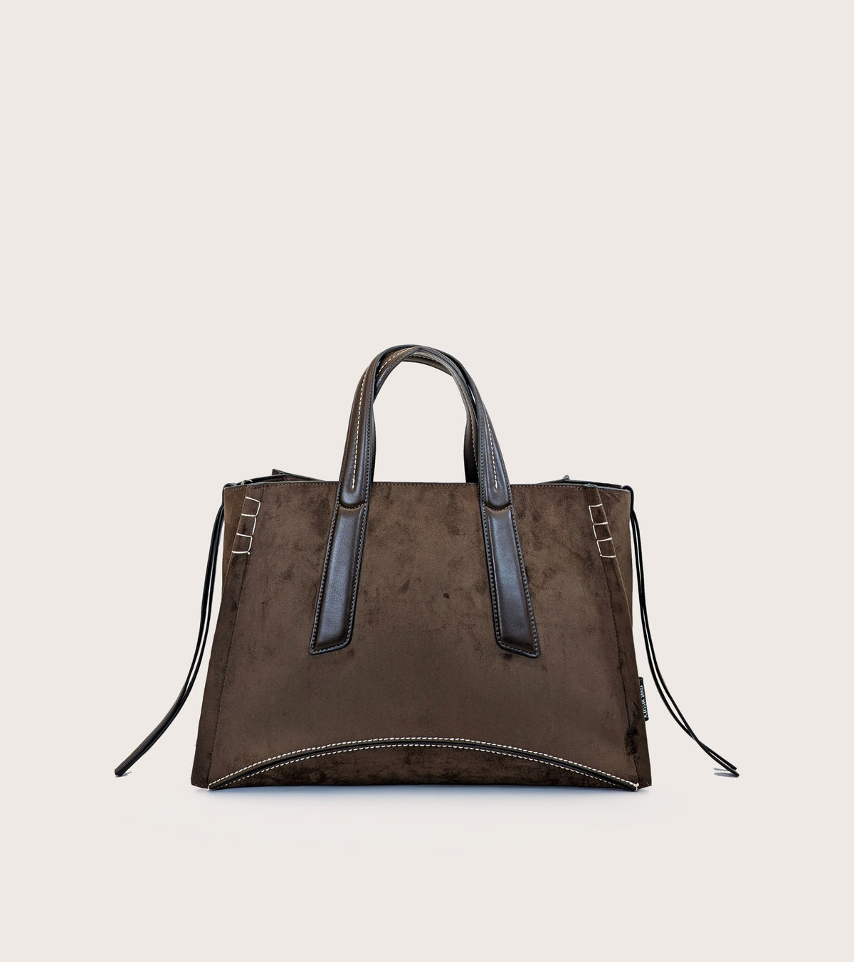 Ebony-coloured faux suede shopping bag