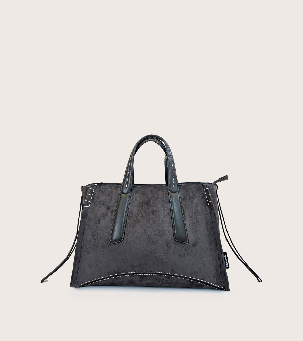Chalkboard-coloured faux suede shopping bag