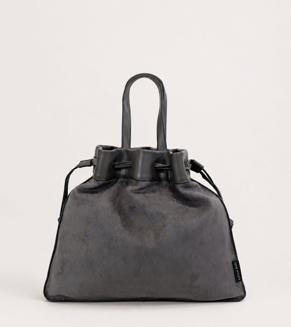 Chalkboard-coloured faux suede handbag