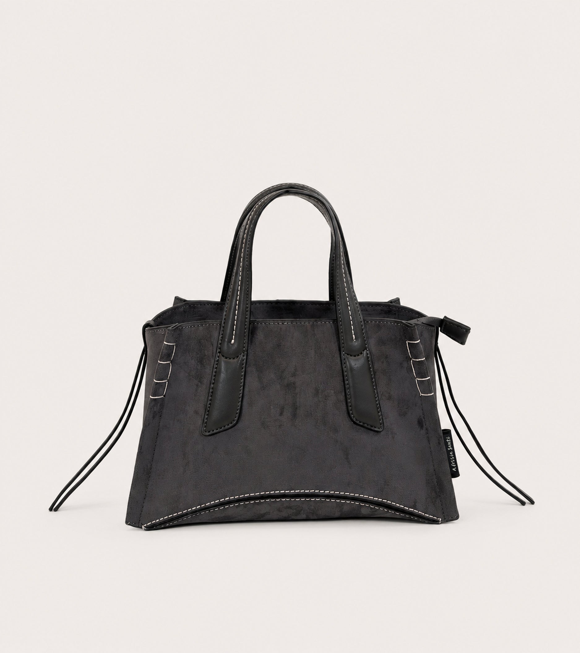 Chalkboard-coloured faux suede handbag