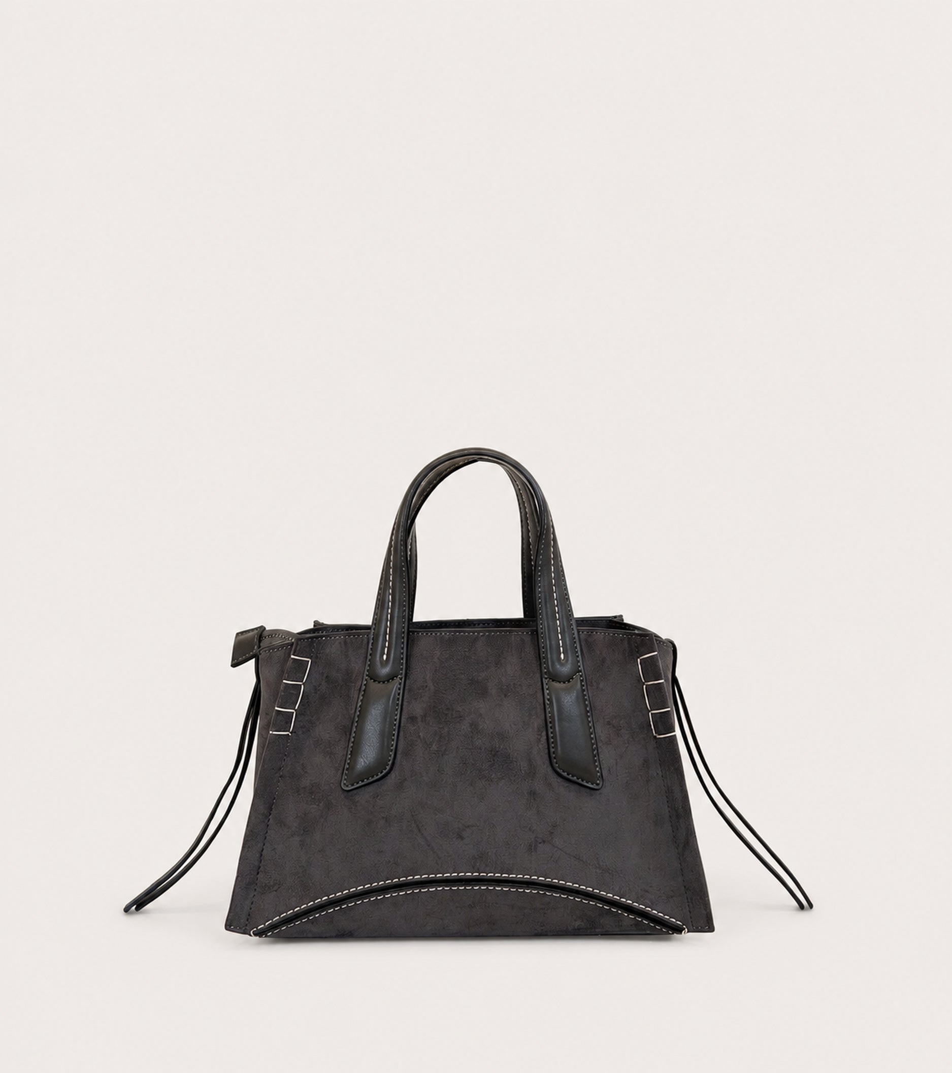 Chalkboard-coloured faux suede handbag