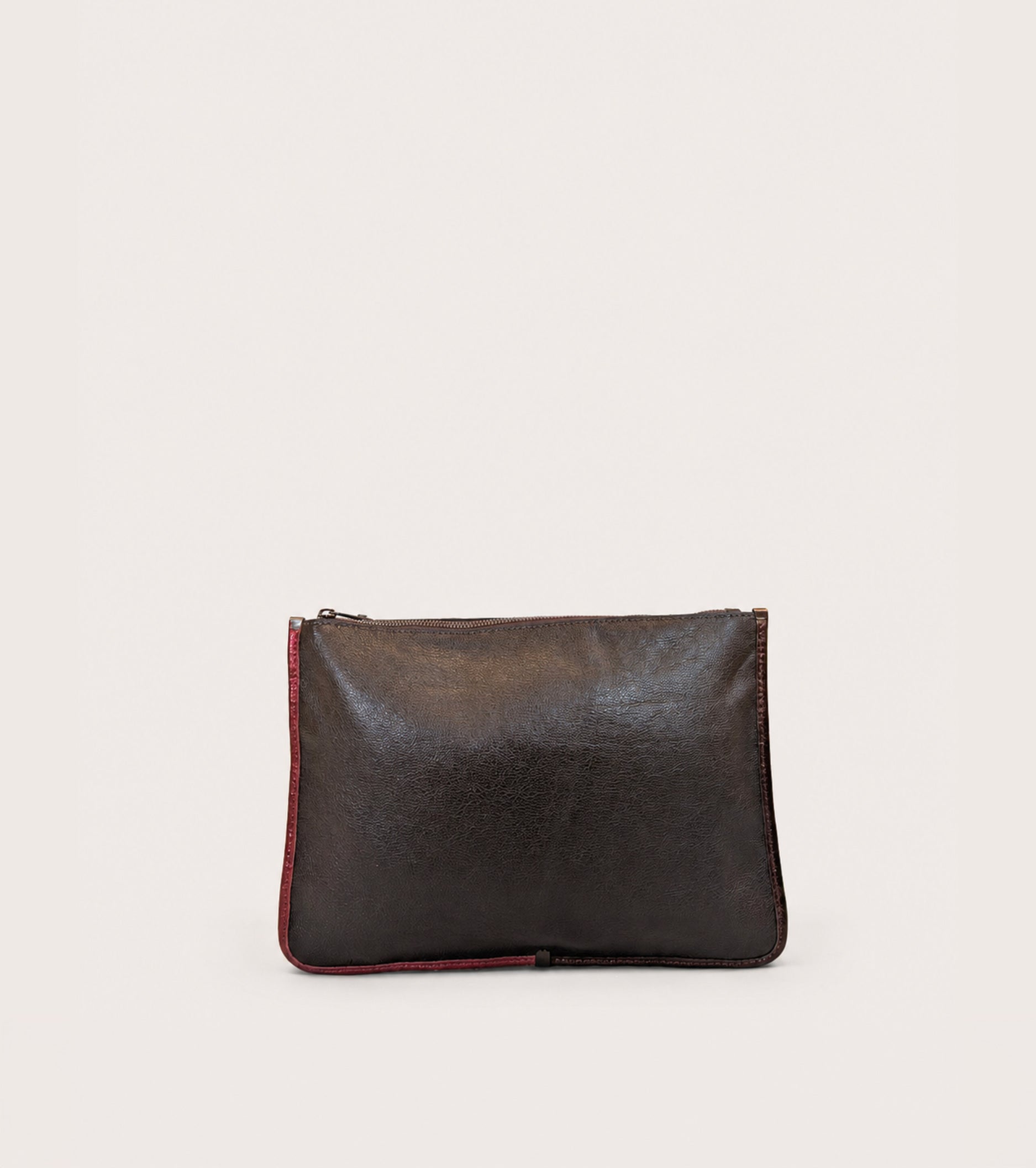 Clutch med lynlås i ebony