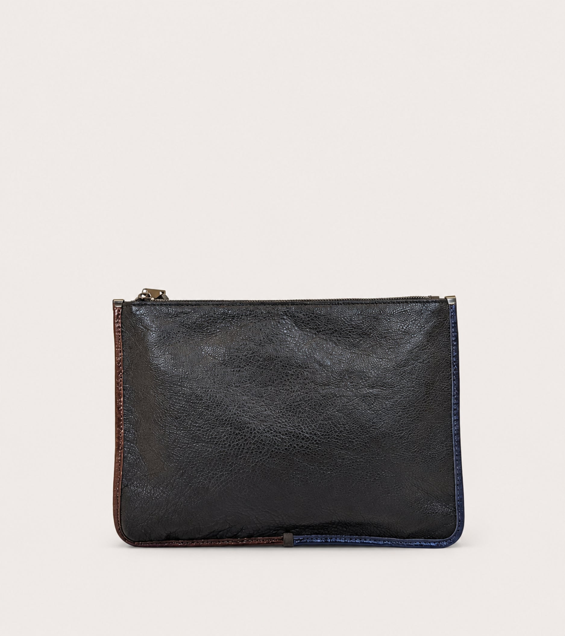 Sort diamantmønstret clutch med lynlås