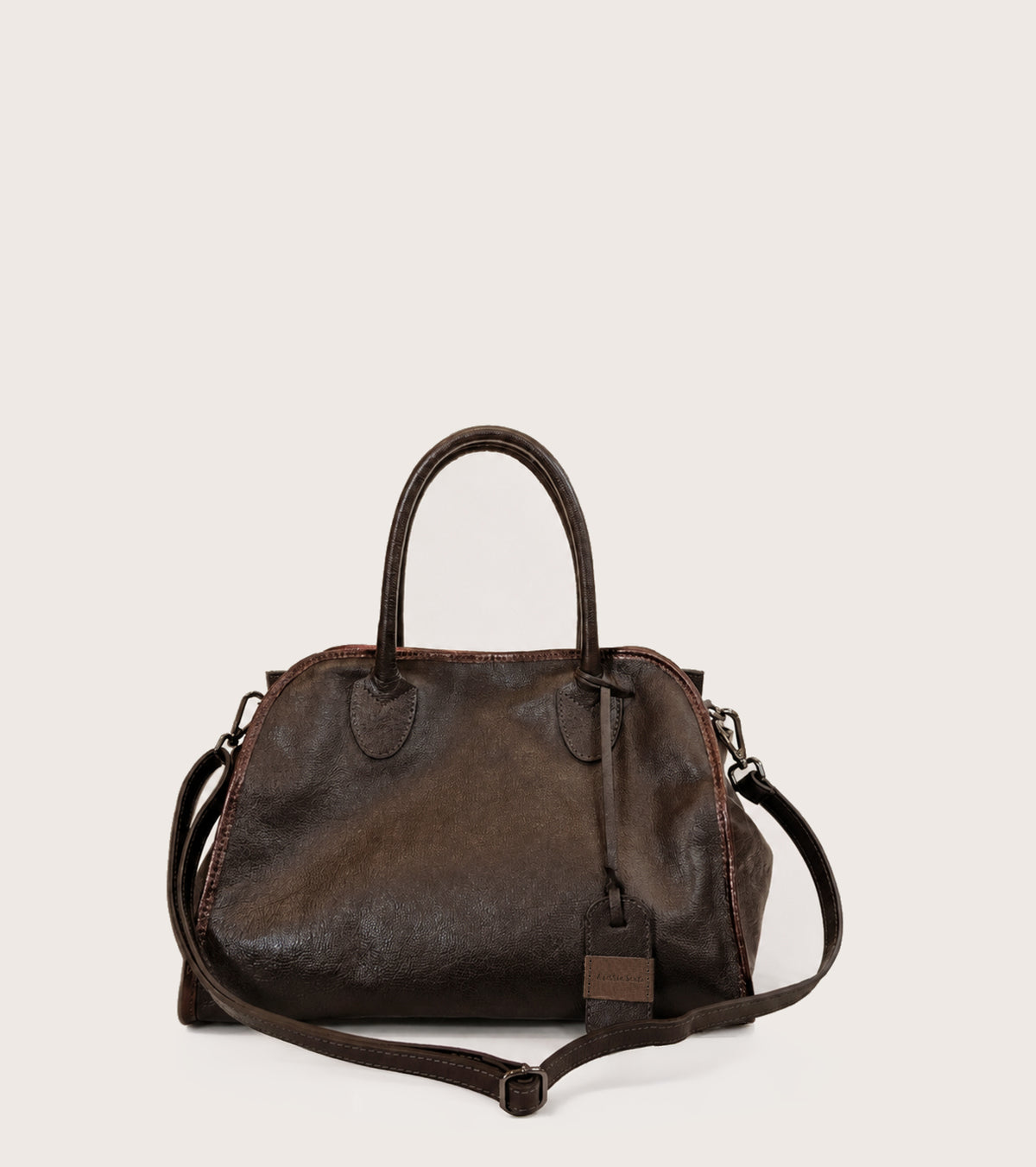 Ebony handbag with shoulder strap
