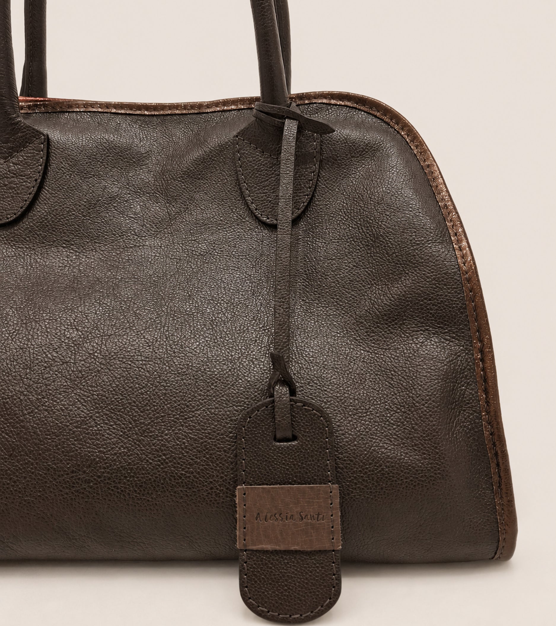 Ebony handbag with shoulder strap