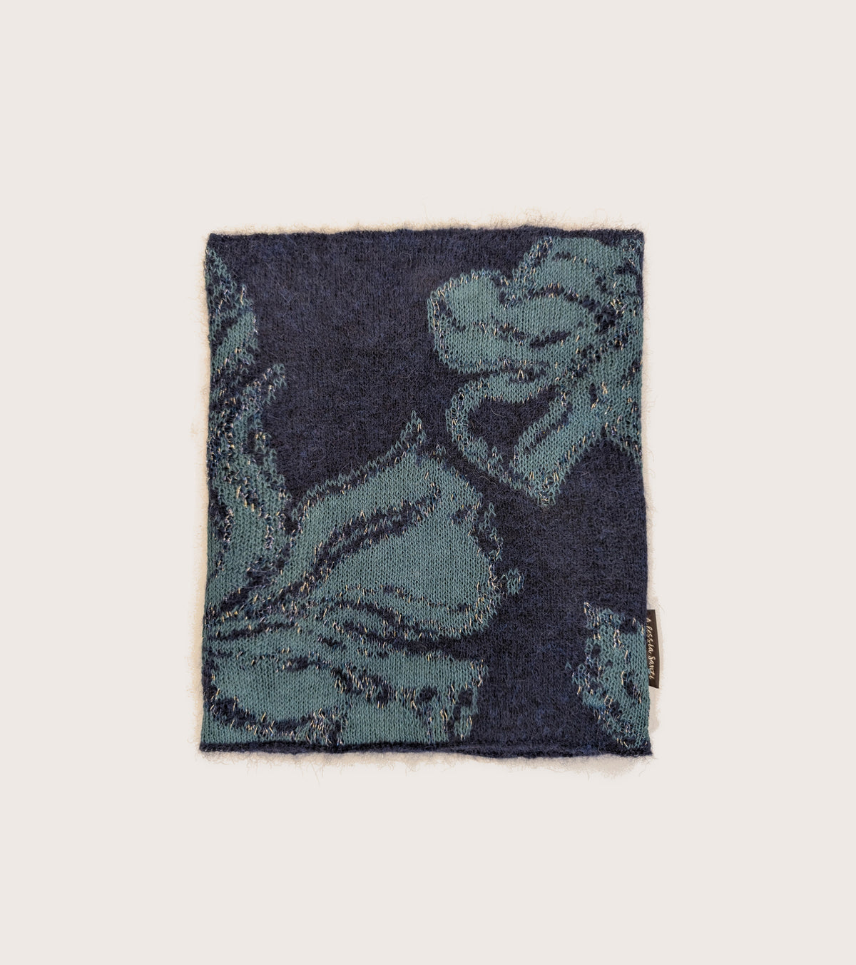 Scaldacollo in filato di misto cotone navy verde