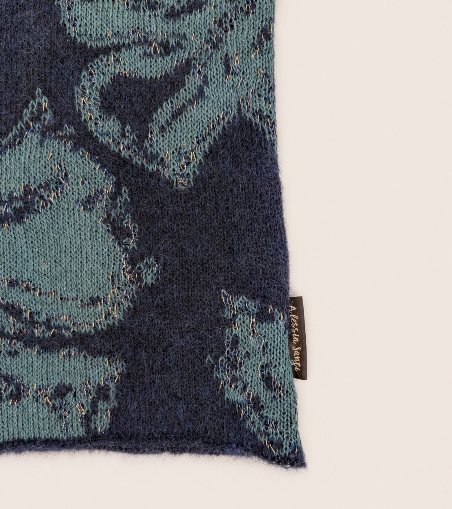 Scaldacollo in filato di misto cotone navy verde