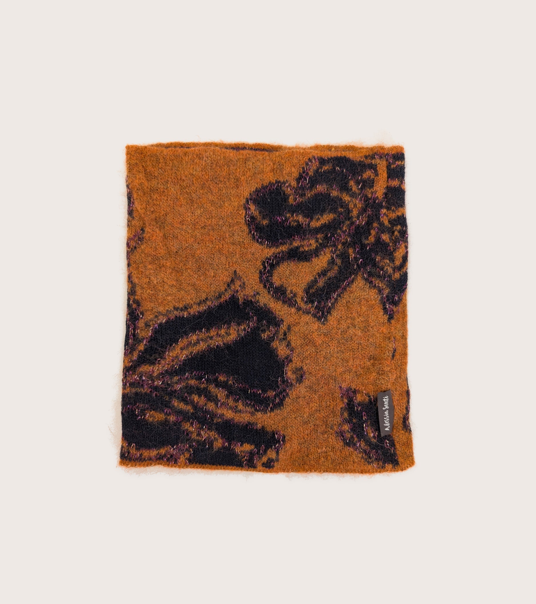 Scaldacollo in filato di misto cotone arancio navy