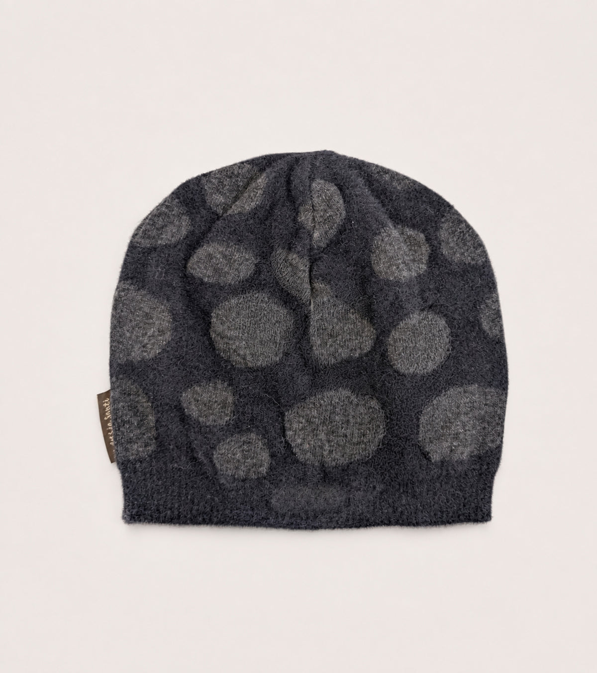 Berretto beanie in filato di misto alpaca antracite nero