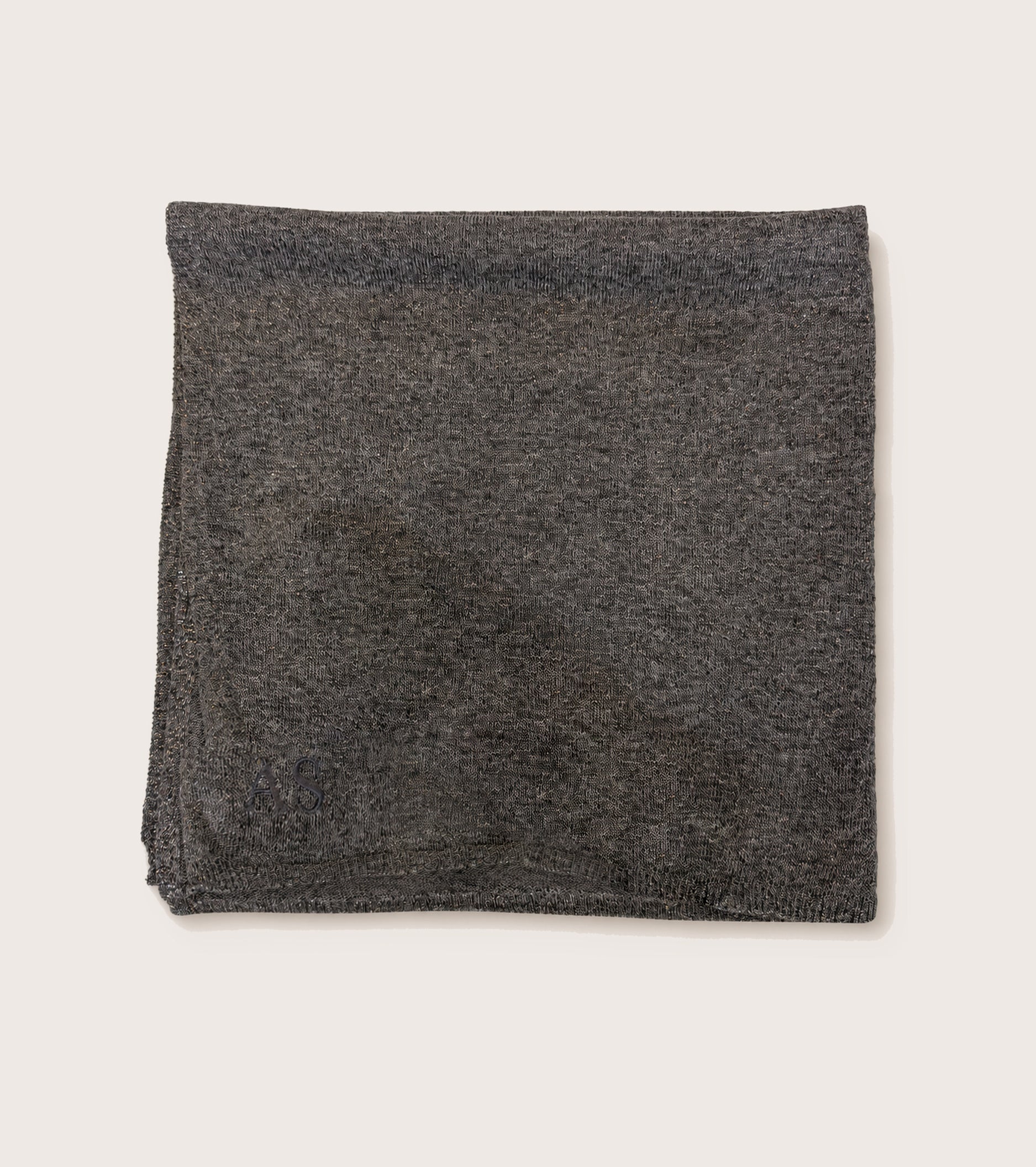 Scarf in grey melange lurex yarn