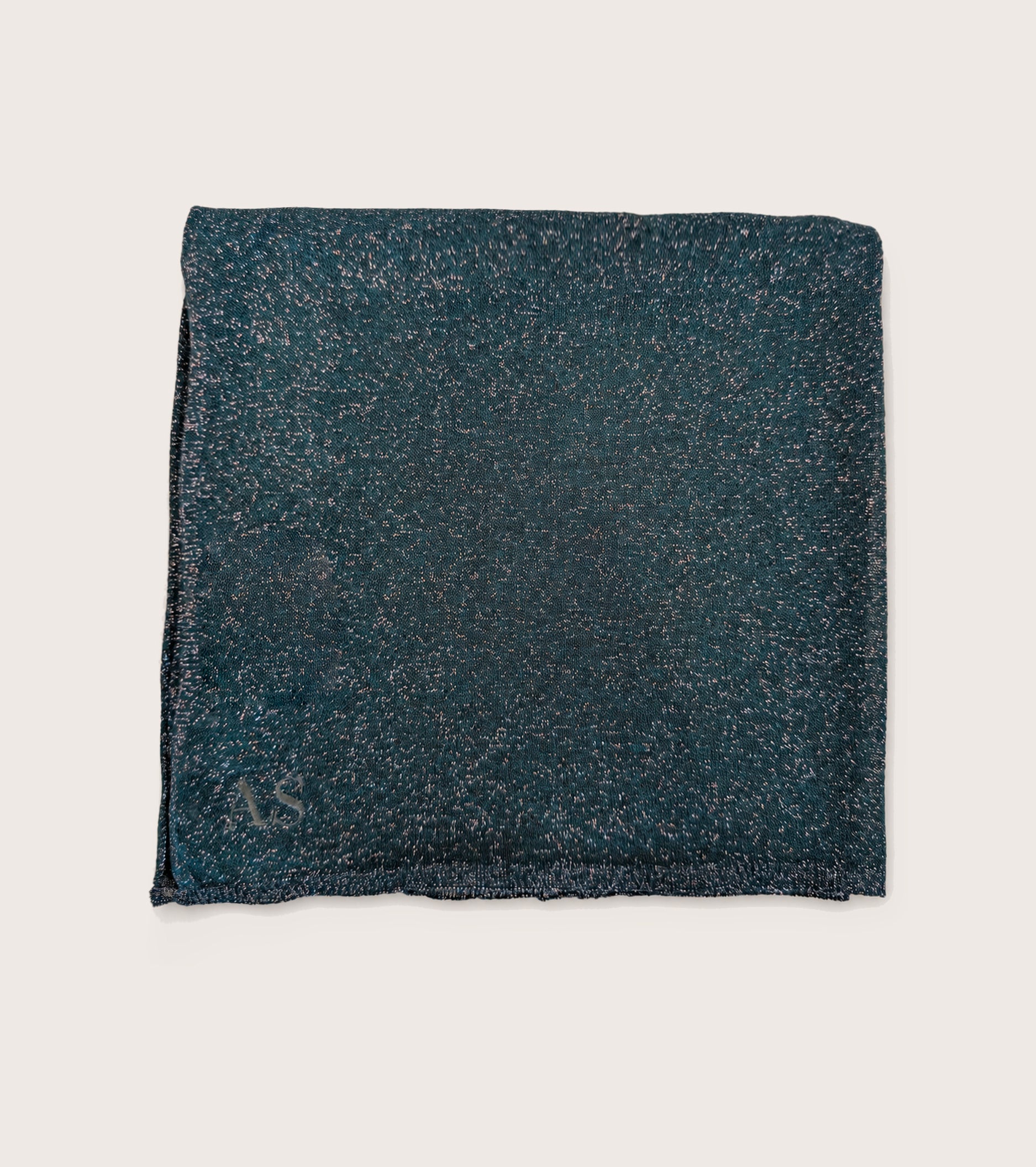 Blue velvet lurex yarn scarf