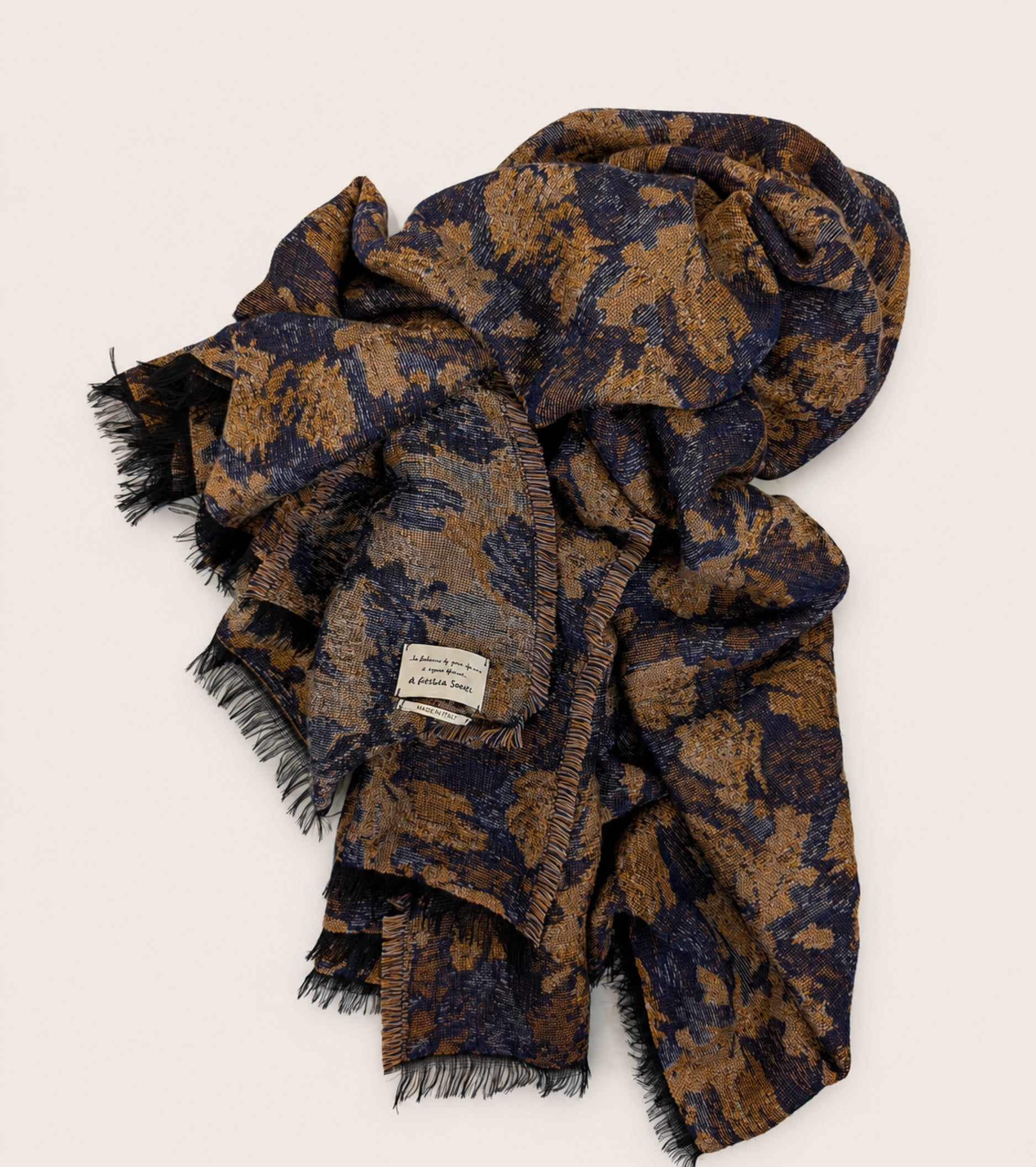 Multicoloured wool yarn scarf